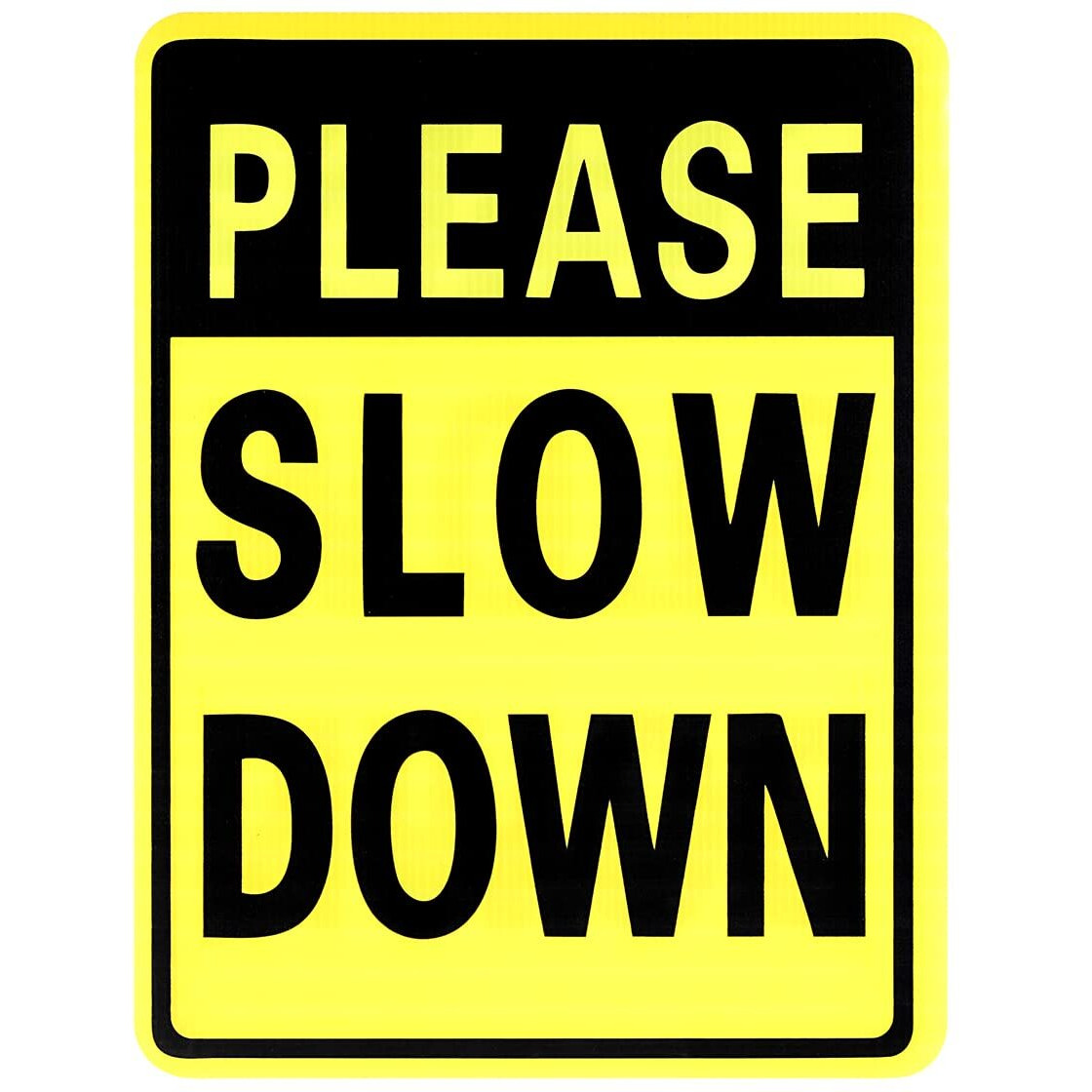 Kichwit 2 Pack Double Sided Please Slow Down Sign Plastic Yard Signs With Metal Stakes  Sign Measures 11.8 X 15.7 Inches