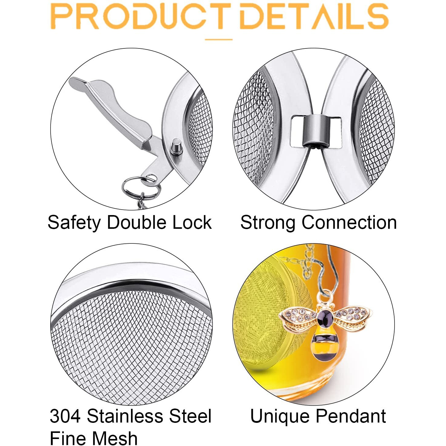 Tea Infusers For Loose Tea 2 Pcs Teasanavie Tea Ball Handmade Honey Bee Tea Strainers For Loose Tea  Tea Infuser With Bee Charm Pendant Loose Leaf Tea Steeper