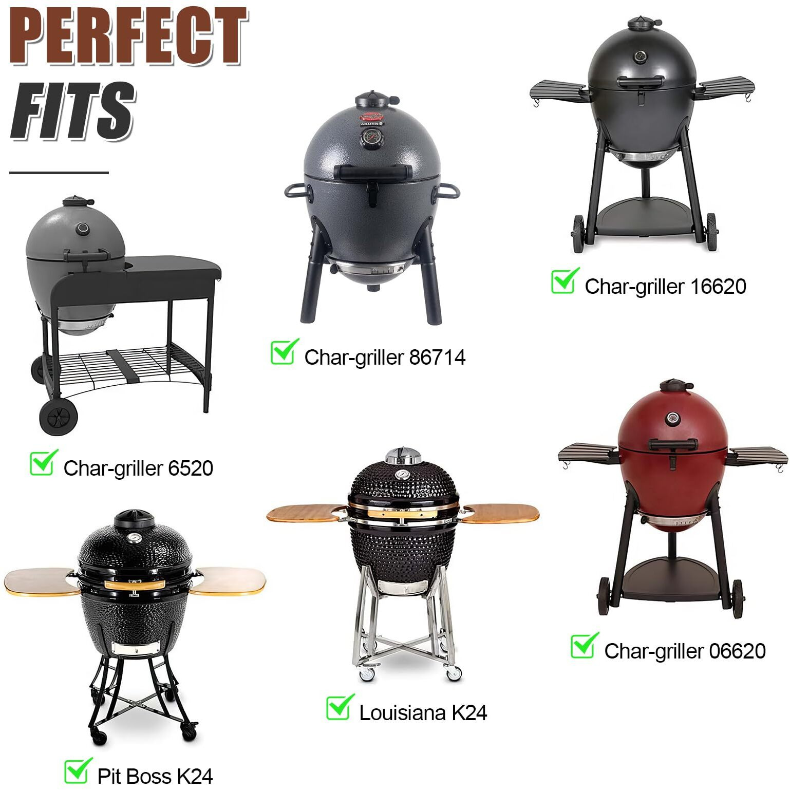 Qulimetal 19.5"" 304 Stainless Steel Round Cooking Grid Grate For Akorn Kamado Ceramic Grill  Pit Boss K24  Louisiana Grills K24  Char-Griller 16620