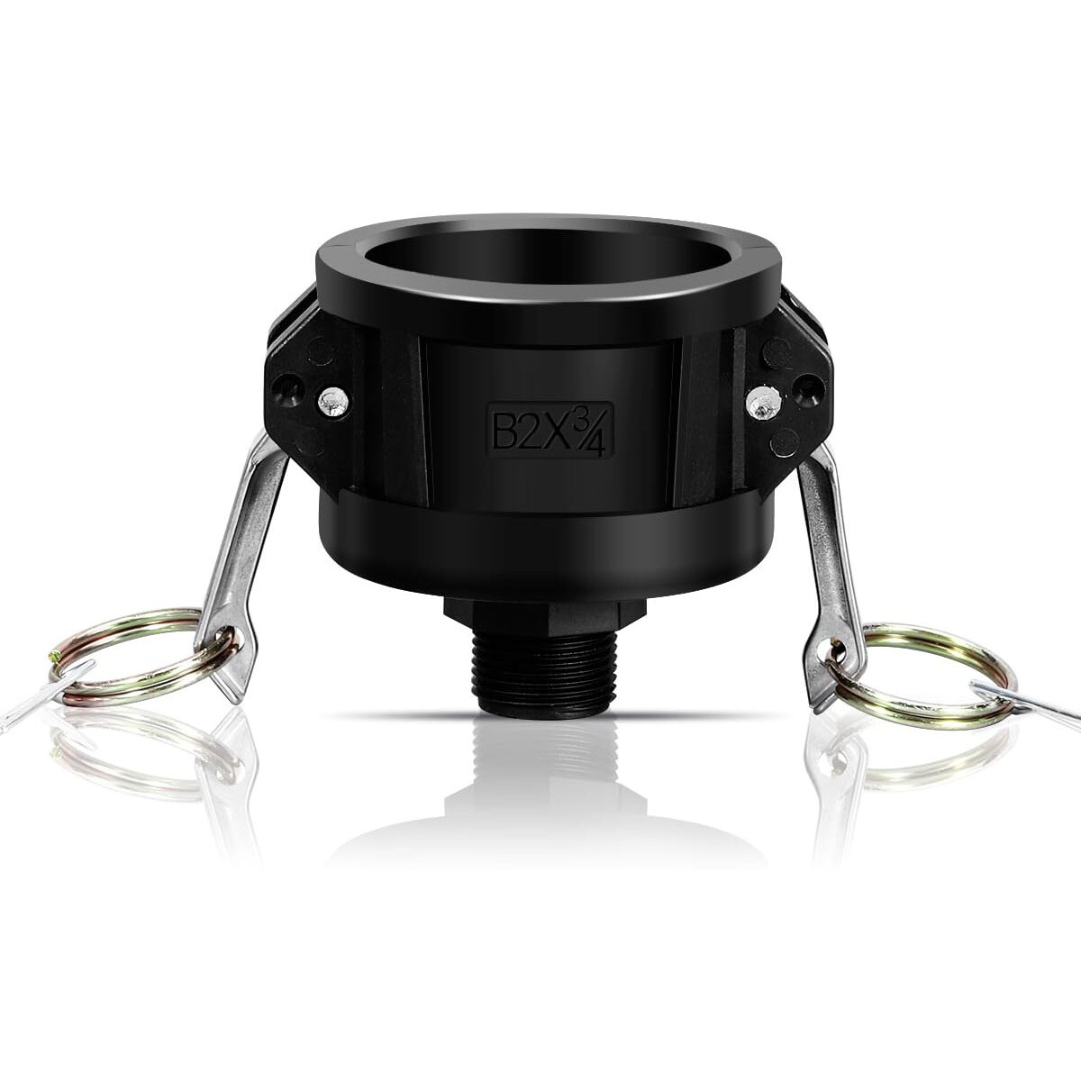 275 330 Gallon Ibc Tote Fittings  Adapter  Tank Drain Adapter For Garden Hose 2 Inch Camlock Fittings To 3/4 Inch Male Thread (Black  3/4 Inch)