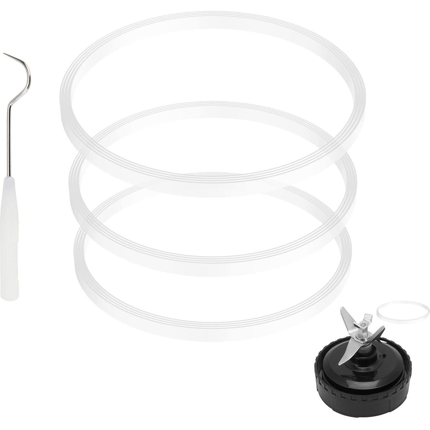 3 Pack Rubber Gaskets Replacement Seal White O-Ring For Ninja Pro Blender Replacement For Ninja Bl660 1100W Bl770 1500W Bl663 Bl740 Bl773Co Bl780 Bl780Co (3.22 Inch Gaskets)
