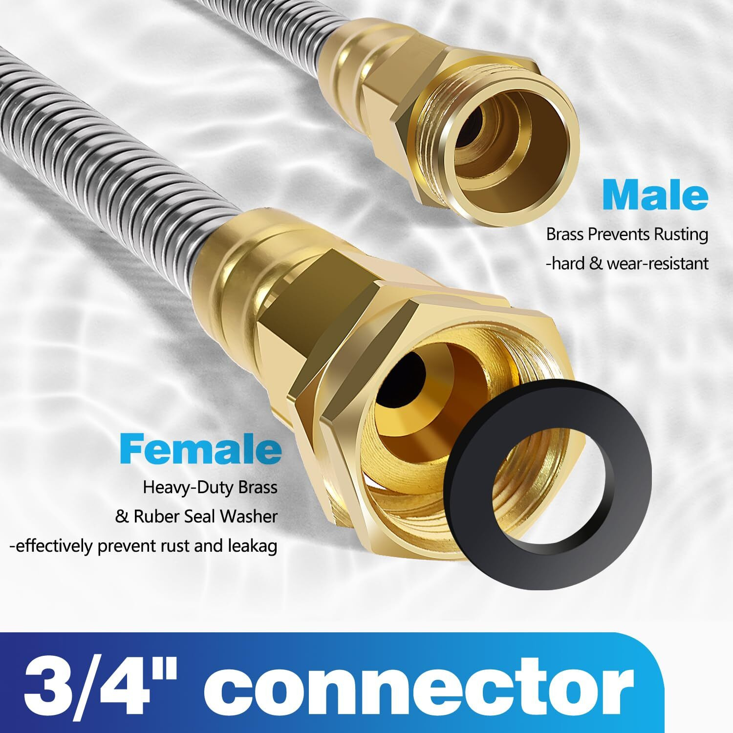 Holldoor Metal Garden Hose 25 Ft - 304 Stainless Steel Water Hose With Nozzle Sprayer  Garden Hoses Flexible  Lightweight  No Kink  Heavy Duty For Outdoor (25 Ft)