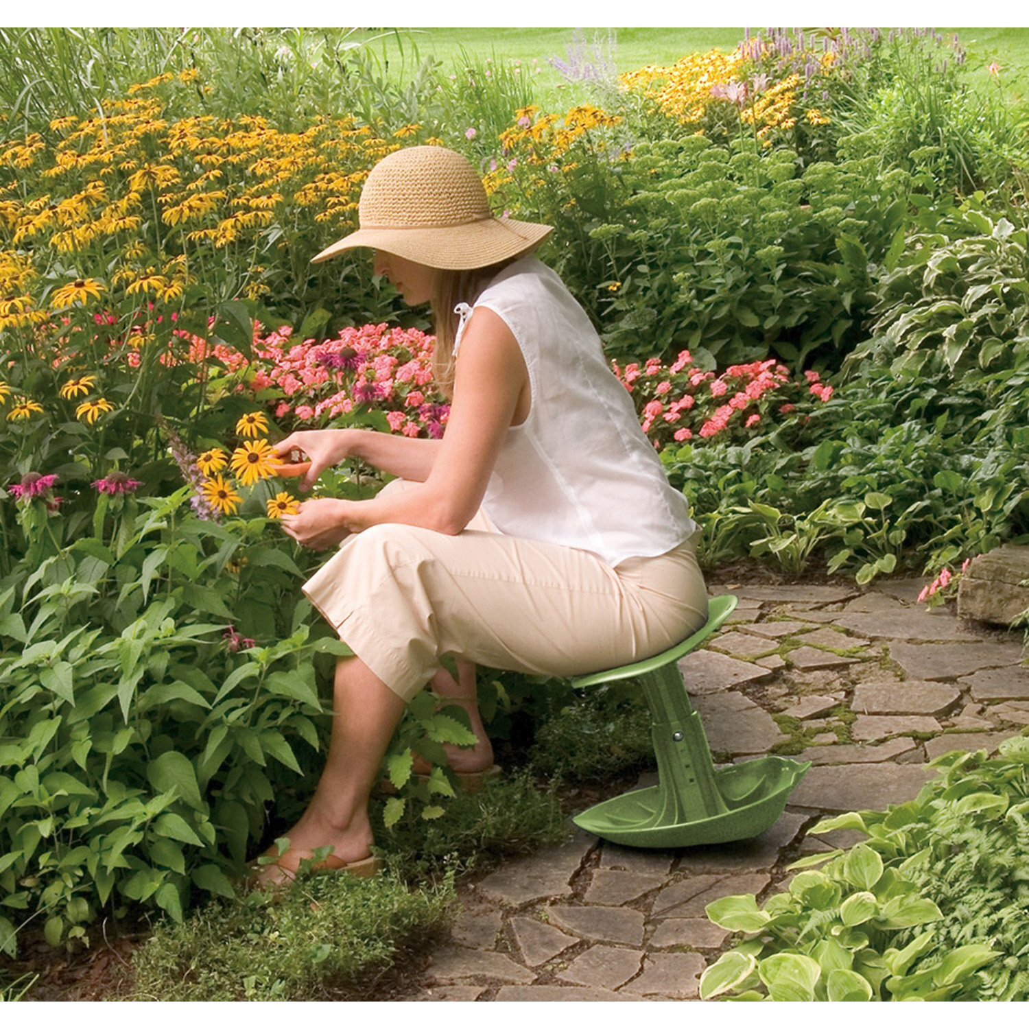 Thexceptional Rocking Garden Stool - Ergonomic Rockr Gardening Chair With Tilting Base And Contoured Seat Pad | Light Weight Gardening Tool | Made In Usa By Vertex Products | Model Ex121