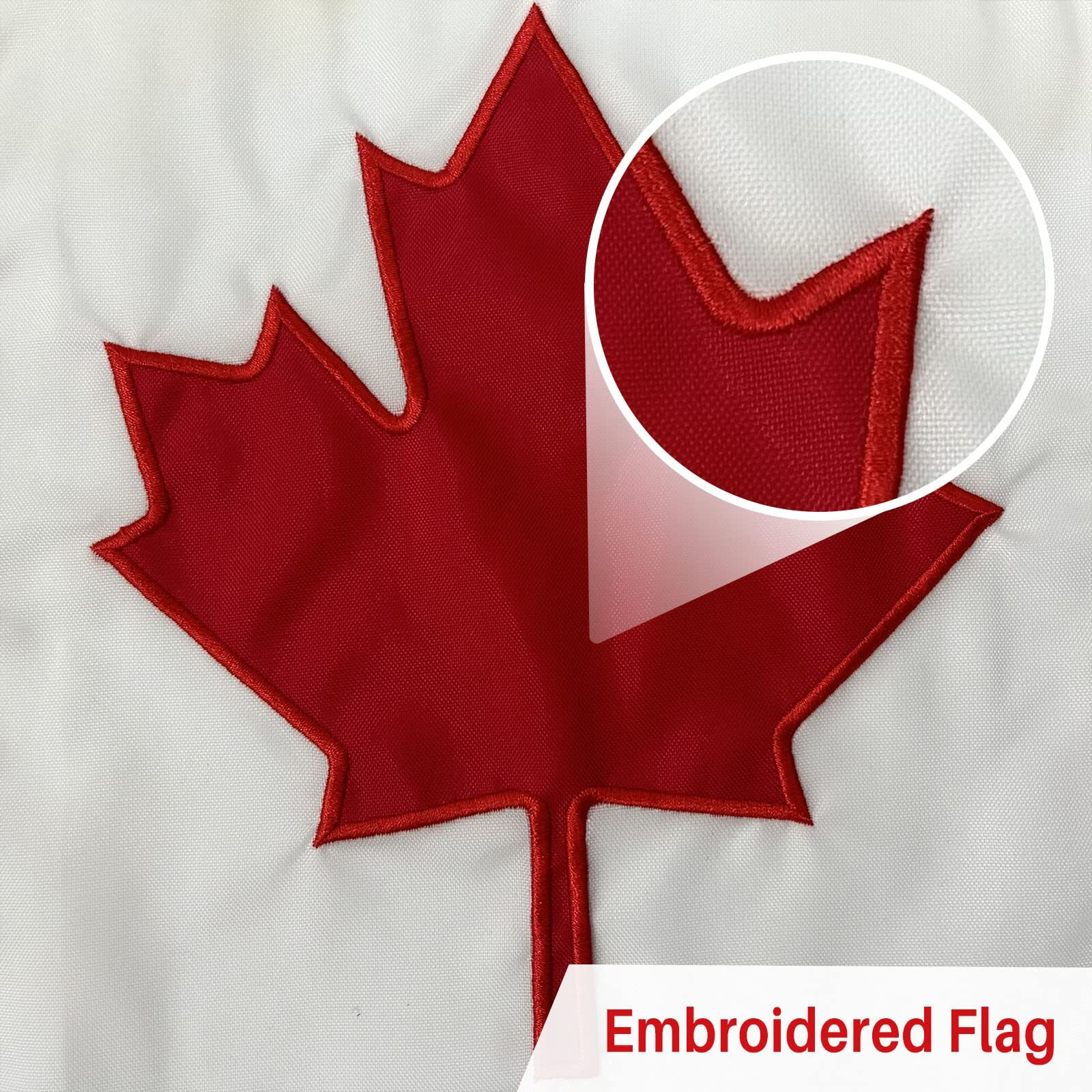 Amzflag Canadian Flag 12X18 Inch For Boat  Embroidered Canadian Boat Flags Heavy Duty  Double Sided Small Canada Flag Maple Leaf With Sewn Stripes 2 Brass Grommets