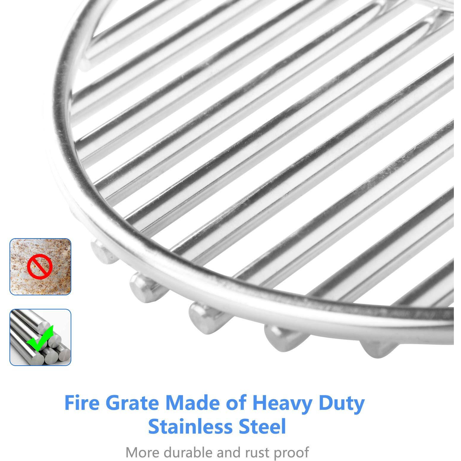 Kamaster 7.5"" Bbq High Heat Stainless Steel Charcoal Fire Grate Fits For Kamado Grill Jr Fire Grate And Kamado Grill Parts Charcoal Grate Replacement Accessories(7 1/2"")