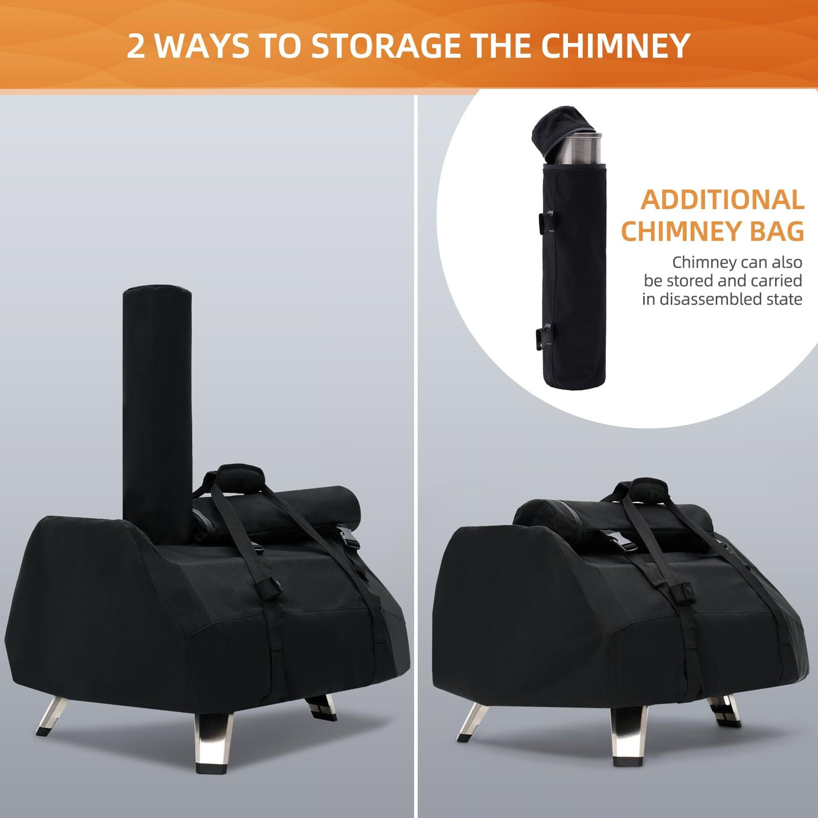 Noelife Carry Cover For Ooni Karu 16 With Chimney Bag  Waterproof Pizza Oven Cover For Ooni 16 Outdoor Wood Fired And Gas Multi-Fuel Pizza Oven Accessories (Cover Only)