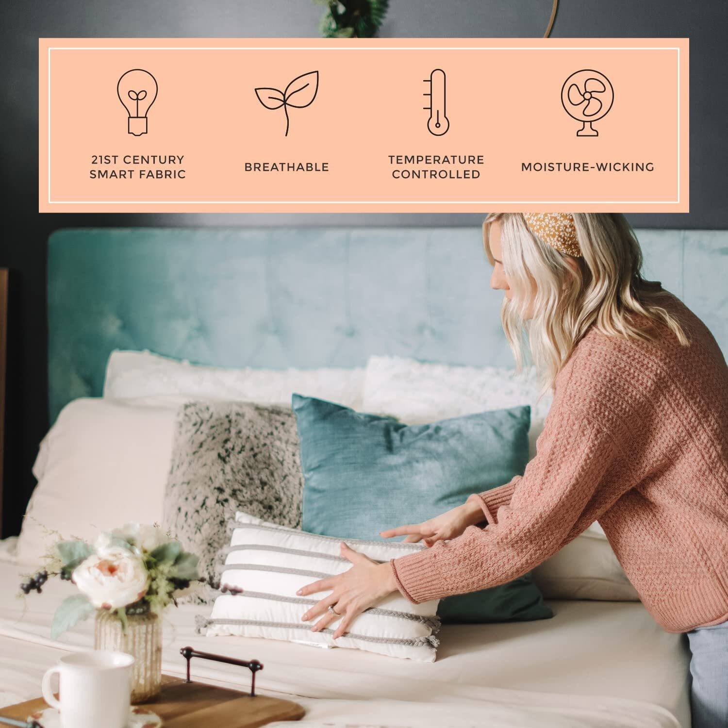 Peachskinsheets Toasted Marshmallow Sheet Set - 1500Tc Level Of Softness - Extra Soft Cooling Sheets For Hot Sleepers And Night Sweats - Regular King Size