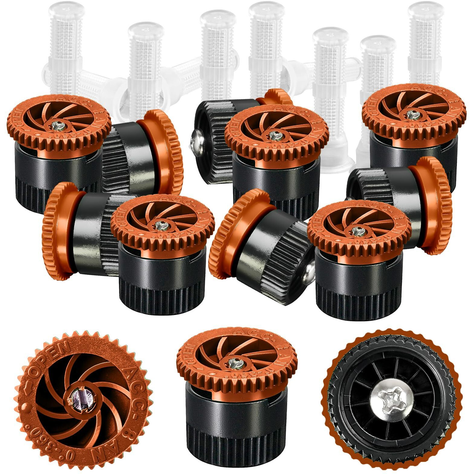 Holymaji 10 Pieces Variable Arc Nozzle  Replacement Pop-Up Sprinkler Heads Compatible With Most Of Adjustable Pop Up Sprinkler Spray Head For Garden Lawn Irrigation (8An)