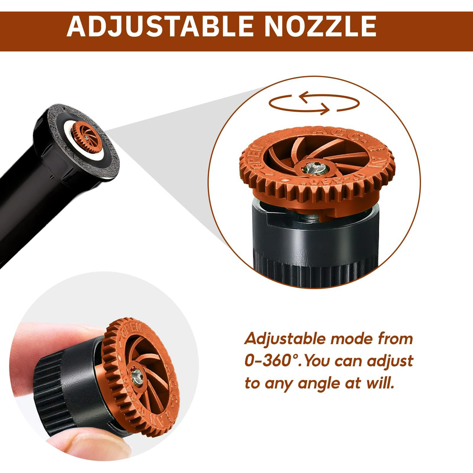 Holymaji 10 Pieces Variable Arc Nozzle  Replacement Pop-Up Sprinkler Heads Compatible With Most Of Adjustable Pop Up Sprinkler Spray Head For Garden Lawn Irrigation (8An)