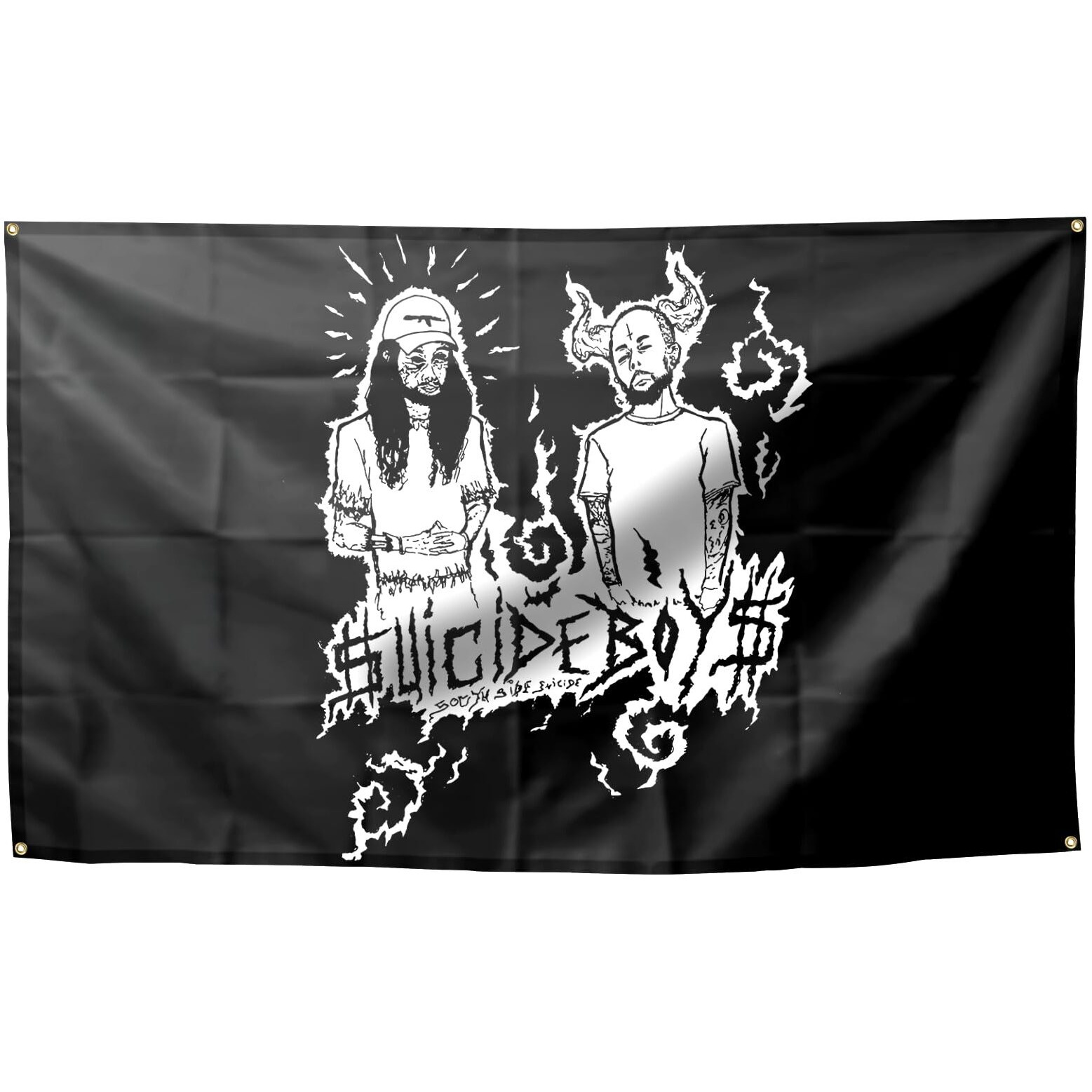 Suicide Music Theme Boys Flag Aesthetic Decorative Durable 3X5 Feet Flag Suitable For Indoor And Outdoor Decorate For College Dorm Room  Parties  Travel  Filming  Events  Festivals Decor Wall Tapestry