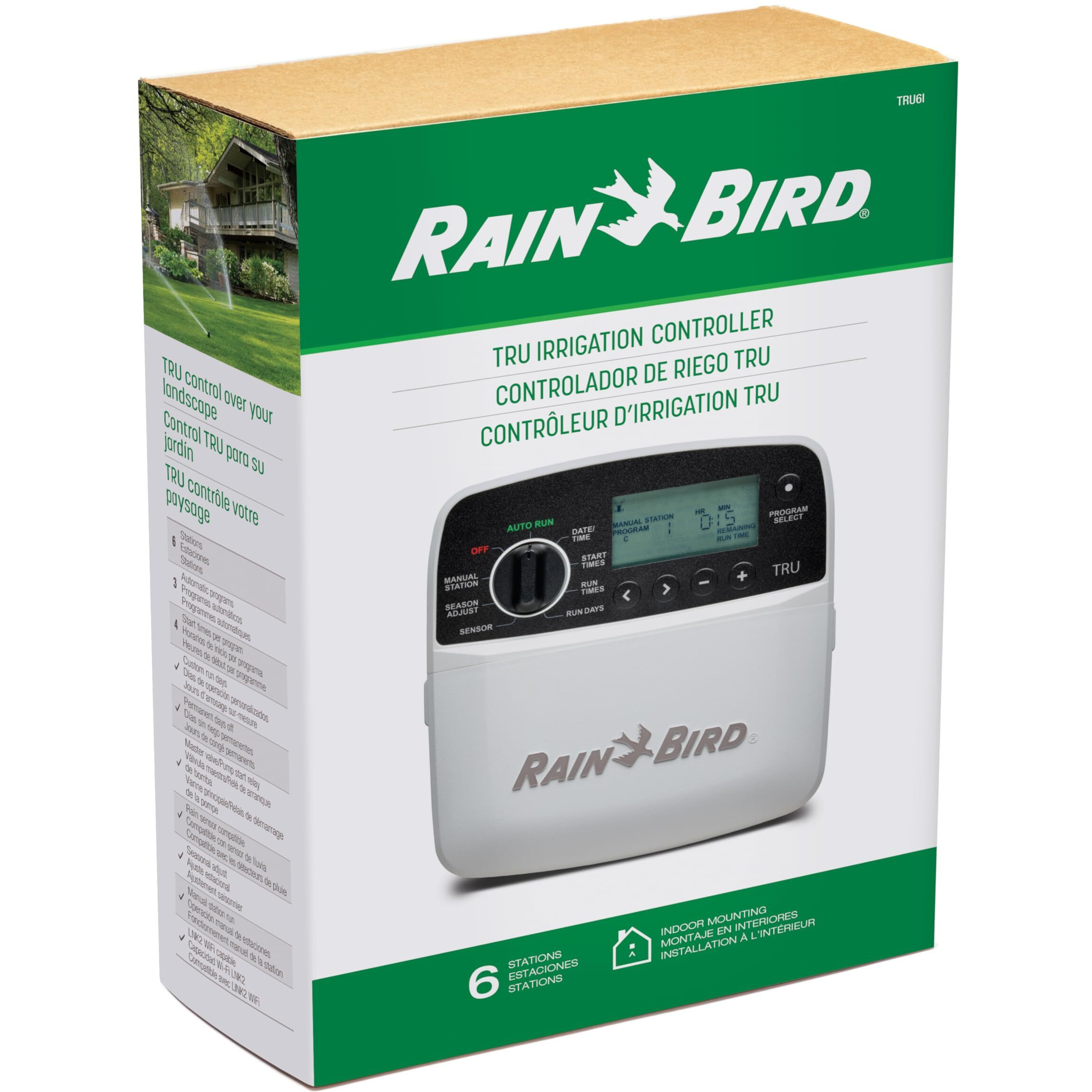Rain Bird Tru6I Program-Based Indoor Irrigation Controller/Timer  Wifi Ready  6-Zone/Station