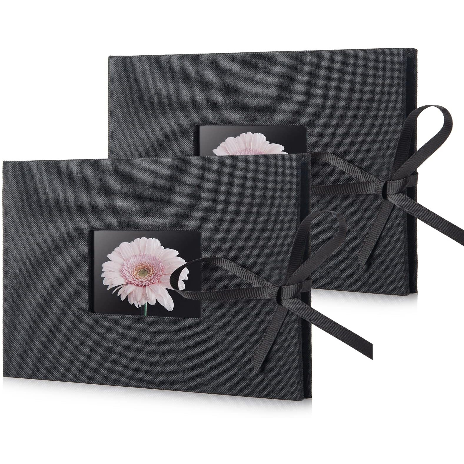 2 Pack Small Photo Album 4X6  Fabmaker Each Picture Album Holds 24 Horizontal Photos  Linen Cover Picture Photo Book With Front Window  Mini Brag Books For 4X6 Pictures  Artwork Or Postcards Storage