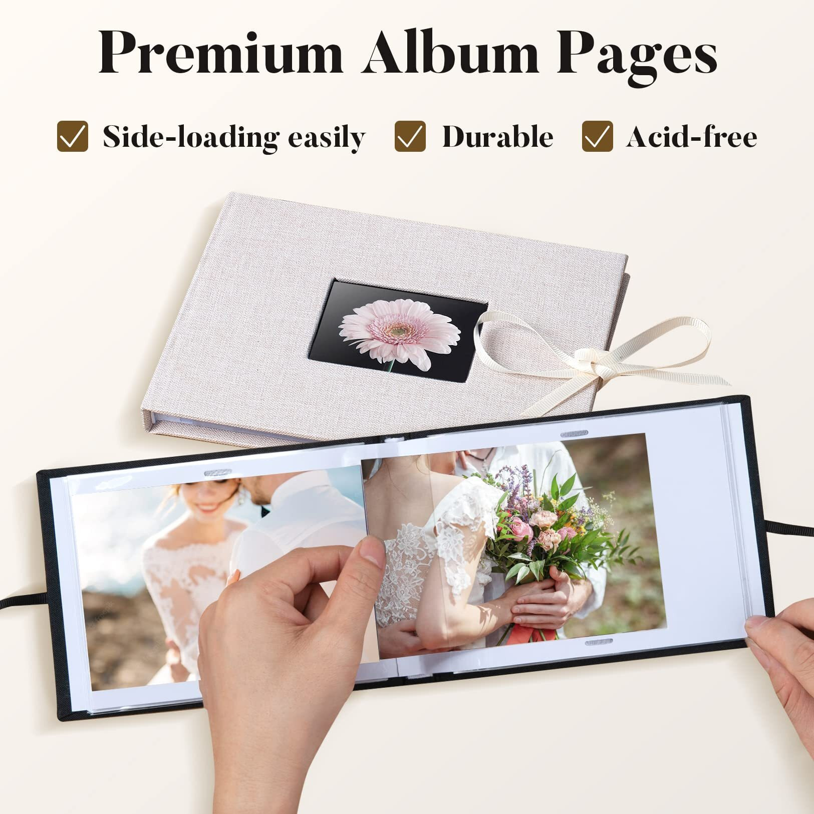 2 Pack Small Photo Album 4X6  Fabmaker Each Picture Album Holds 24 Horizontal Photos  Linen Cover Picture Photo Book With Front Window  Mini Brag Books For 4X6 Pictures  Artwork Or Postcards Storage