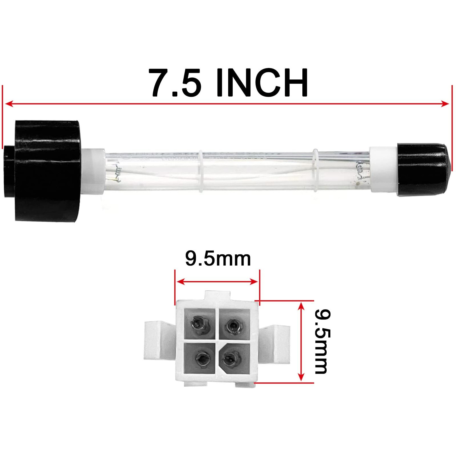 Excelfu 6472-841 Pool & Spa Bulb Replace Clear Ray Xl Uv Bulb For Jacuzzi Hot Tub And Sundance Spas Clearray Purification System  Complete Clearray Bulb Replacement Assembly With Gasket Connector