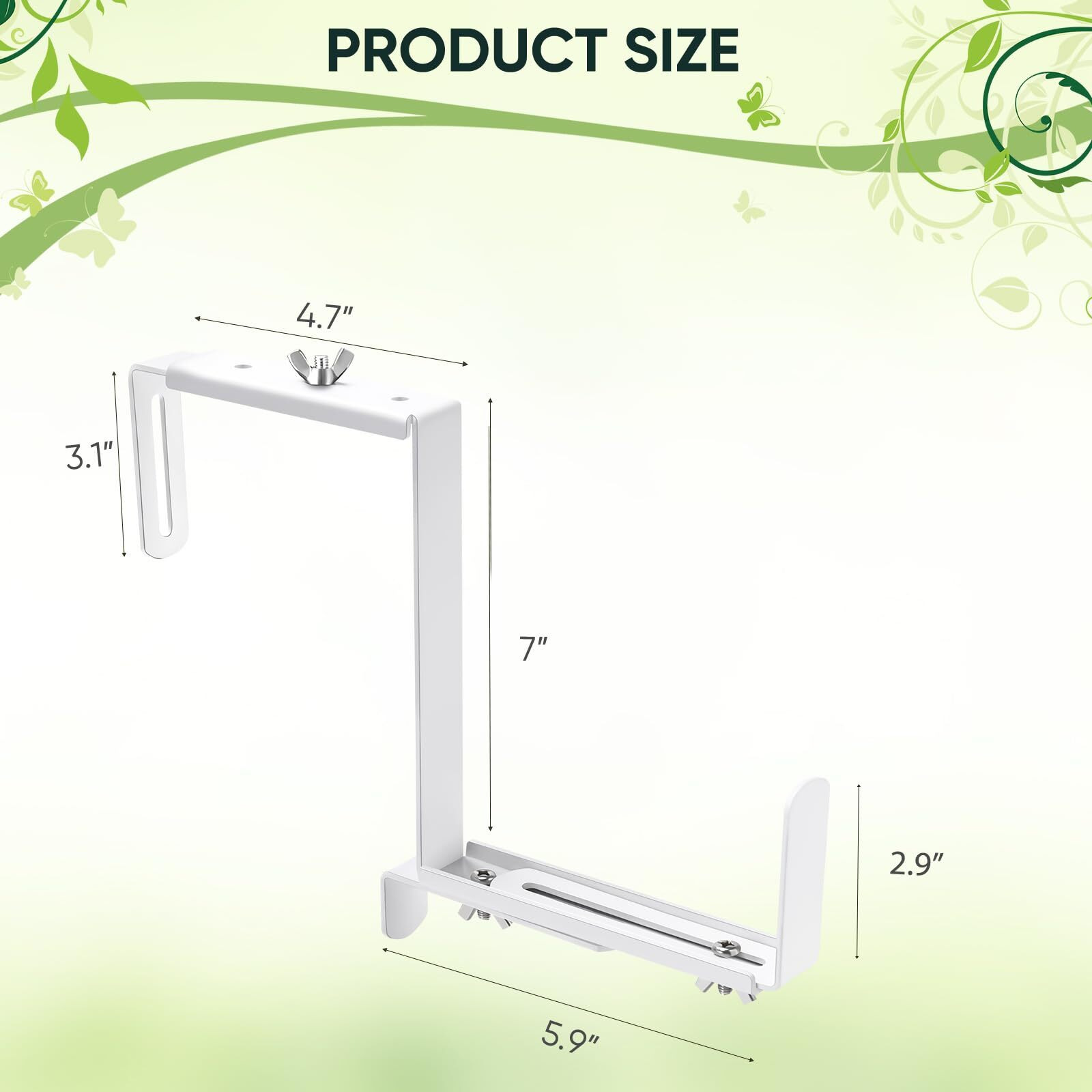 Viviken Adjustable Planter Box Bracket  Flower Box Holder Brackets For Deck Railing  Window Box Hanging Brackets For Patio Garden Fence Pergola Balcony Supporting Heavy Planters-4 Pack