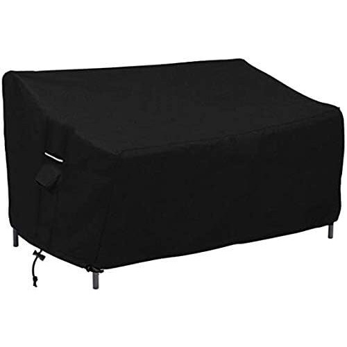 Rosielily Outdoor Couch Covers Patio Sofa Covers Waterproof  Black Outdoor Loveseat Covers  Outside Lawn Bench Covers  Stackable Heavy Duty Covers Patio Furniture Covers  Black