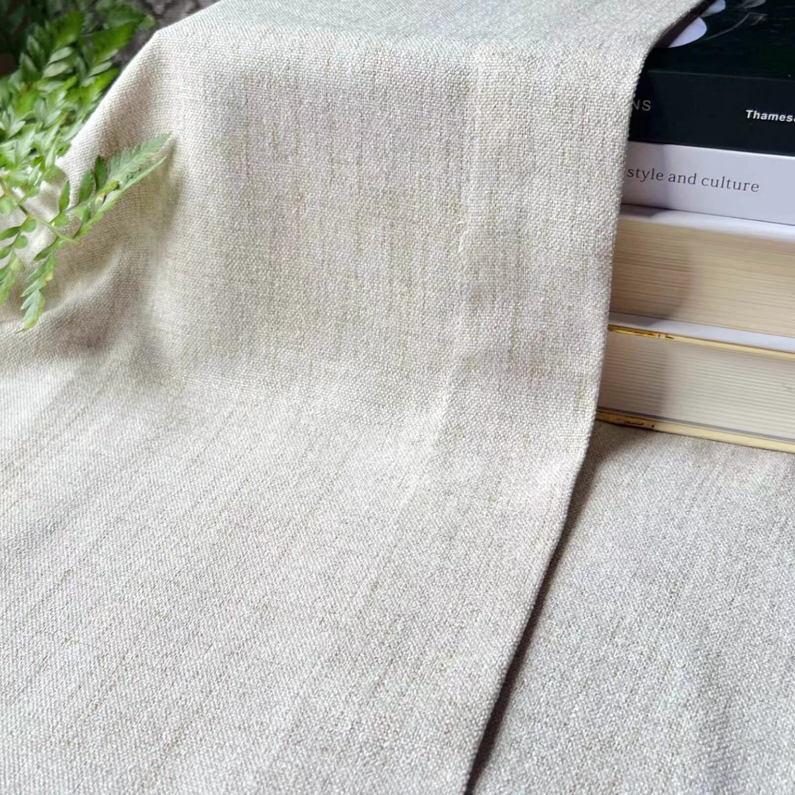 2 Pack Faux Linen Valance For Windows Kitchen Living Room Valances Rod Pocket Farmhouse Country Rustic Bathroom Small Window Treatment (54X15 Inch  Natural)