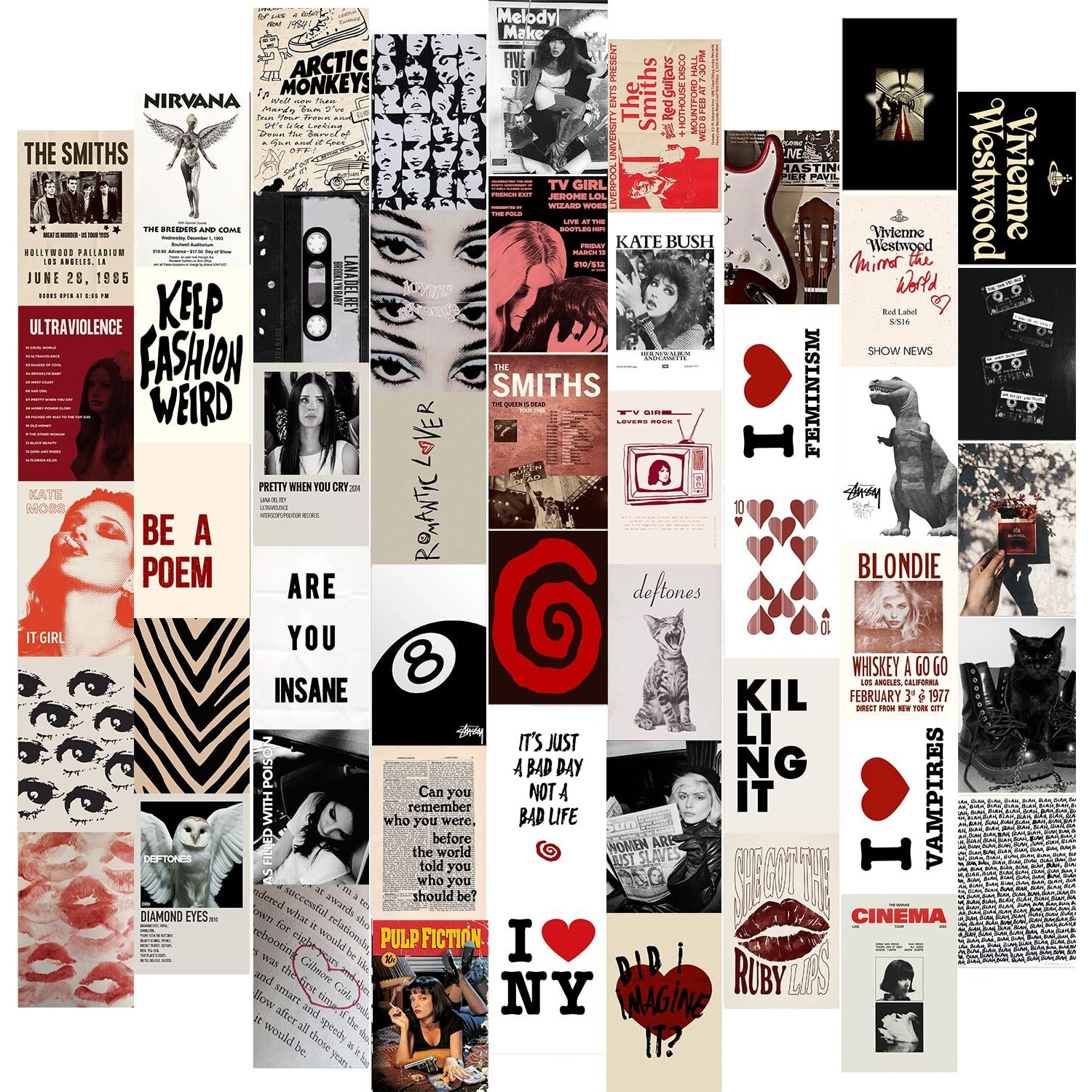 50Pcs Downtown Girl Room Decor  Y2K Wall Art Prints For Bedroom  Coquette Wall Collage Kit For Room Aesthetic  4"&quotX6"" Vintage Photo Collage Kit Pictures   Retro Rockstar Posters Wall Decor Dorm Decor