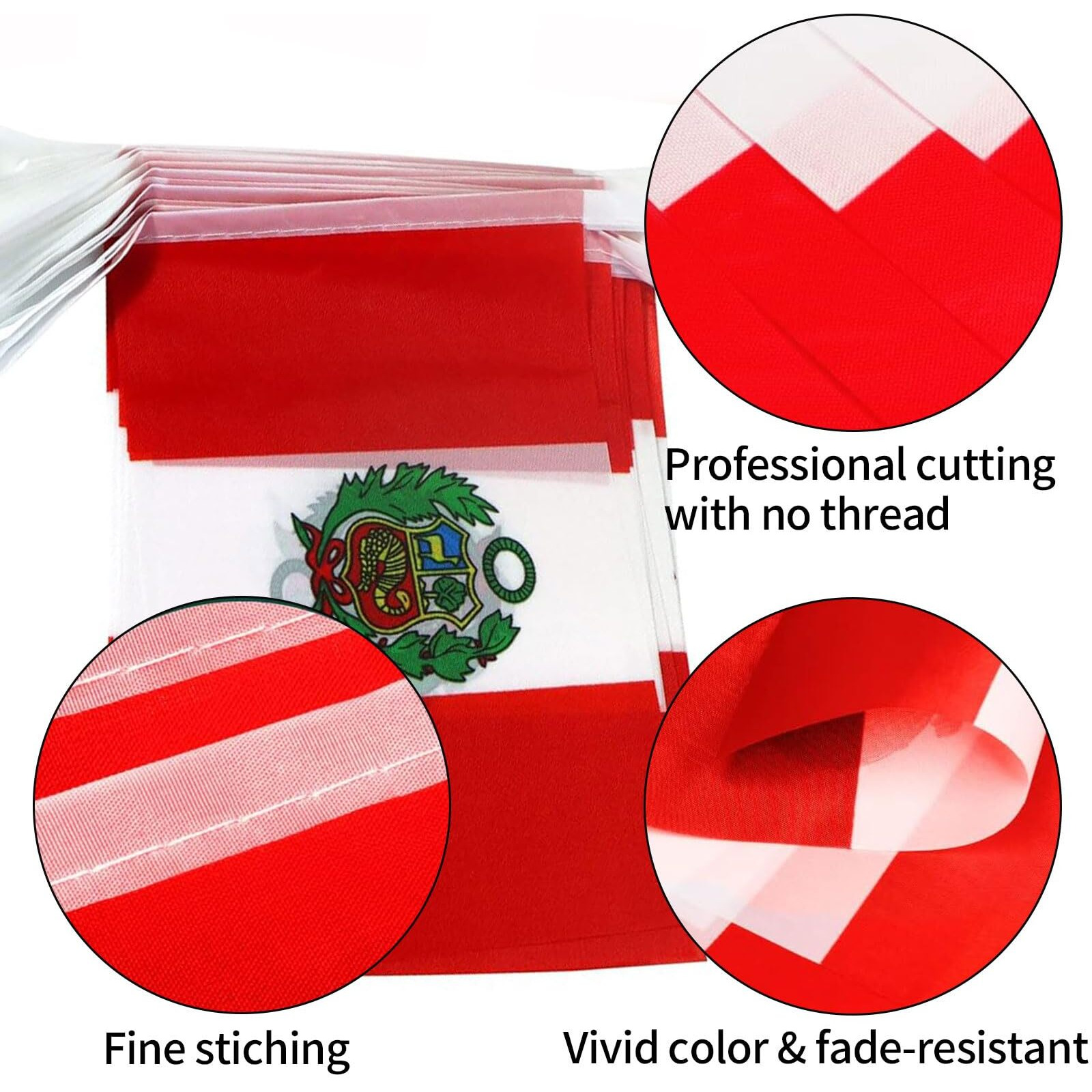 Peru Flags Peruvian Small String Mini Flag Pennant Banner Decorations