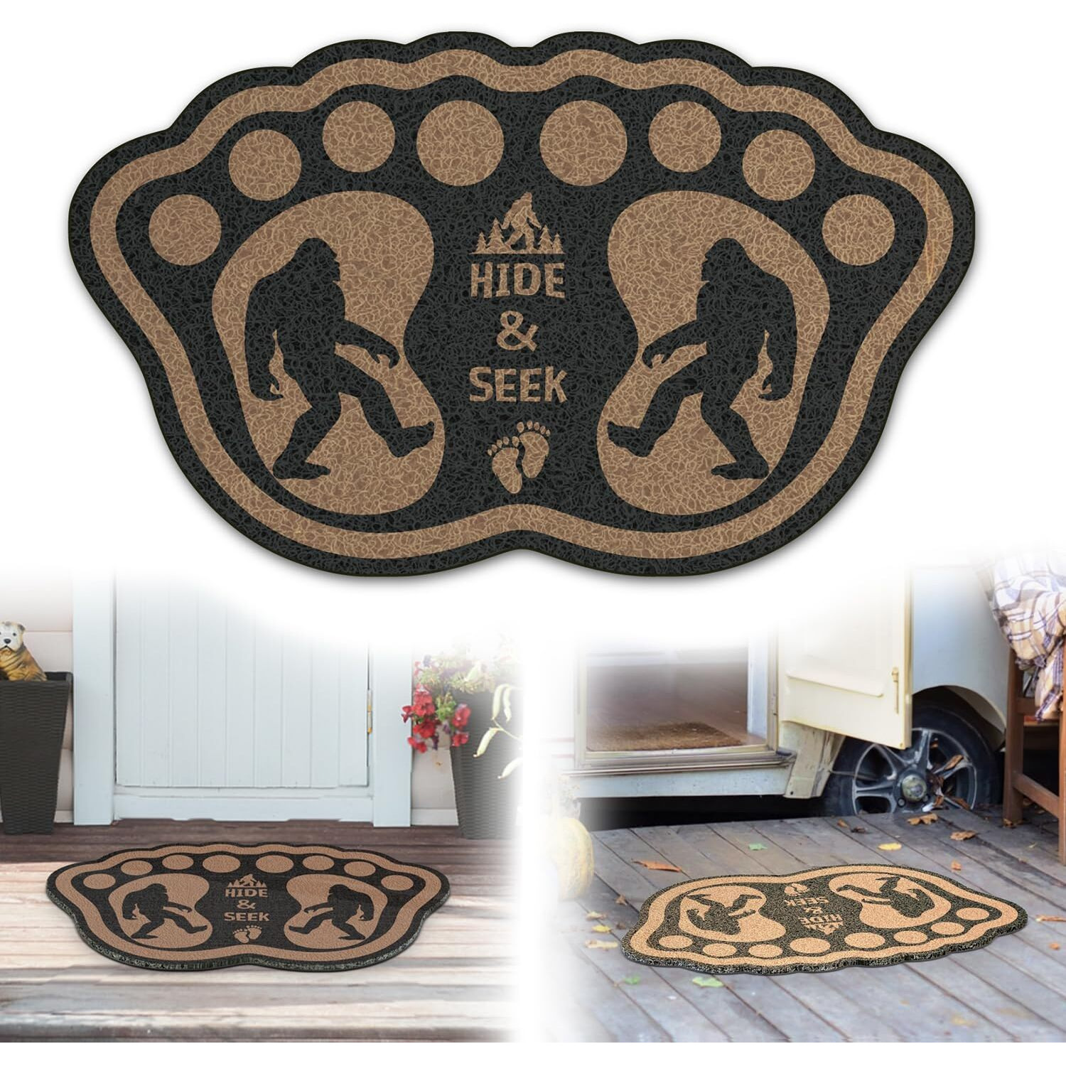 Haigoo Sasquatch Rug Welcome Doormat 30"&quotX18"" Indoor Entrance Mat Novelty Sasquatch Gift For Housewarming Christmas Thanksgiving Non Slip Durable Decorative Doormat Washable Easy Clean All-Season