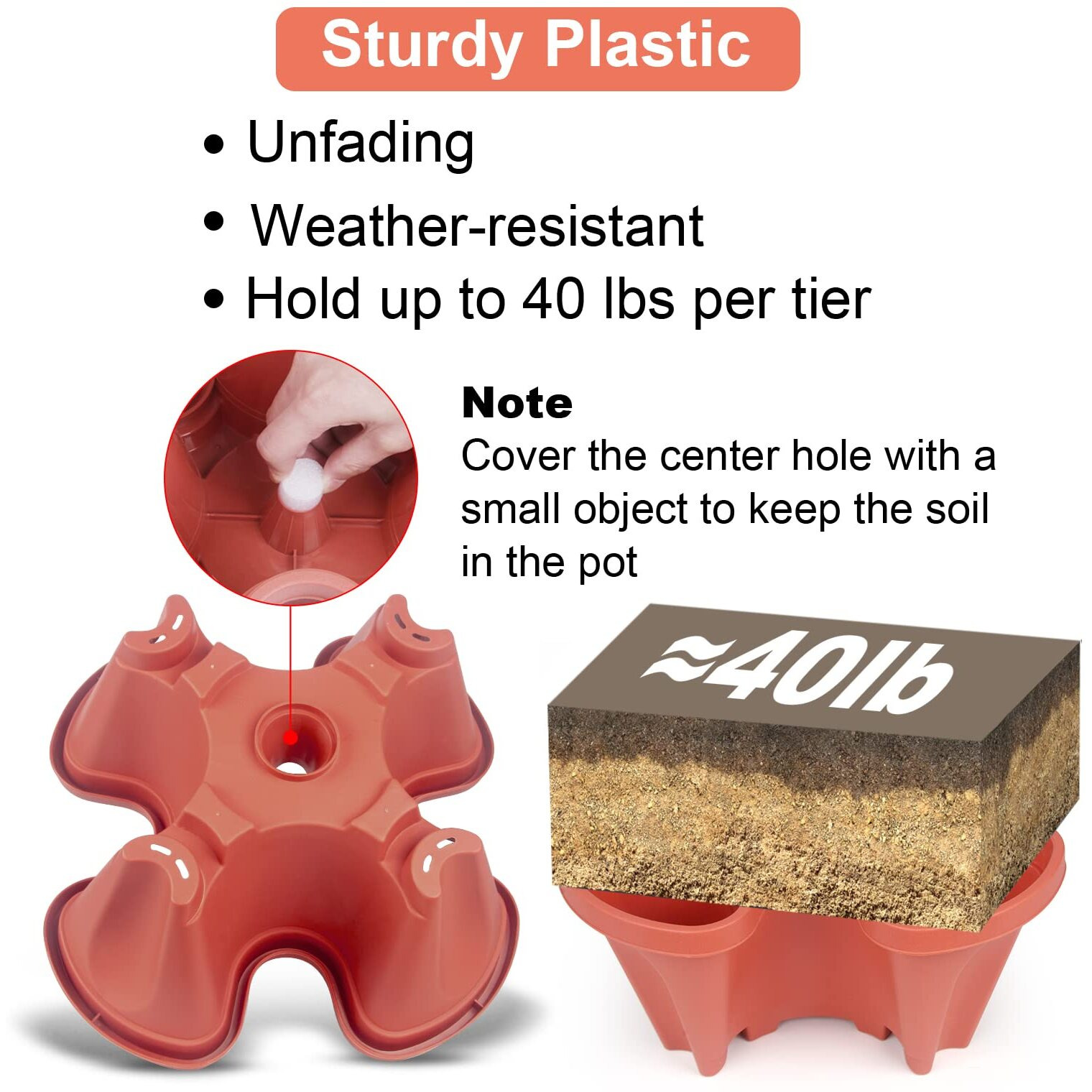 Vertical Planter 7 Tier Stackable Planters Garden Planters Strawberry Herb Flower And Vegetable Planter Indoor Outdoor Gardening Pots With Removable Wheels And Tools 2-Pack