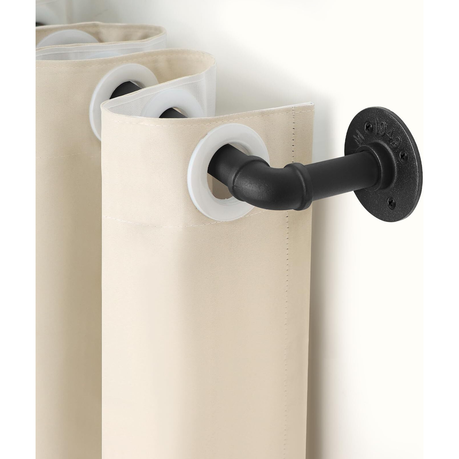 Refrze Blackout Curtain Rods For Windows 48 To 84 Inch  Industrial Curtain Rods  Wrap Around Curtain Rods For Bedroom 1 Inch Heavy Duty Outdoor Curtain Rods For Patio  48-84""  Black