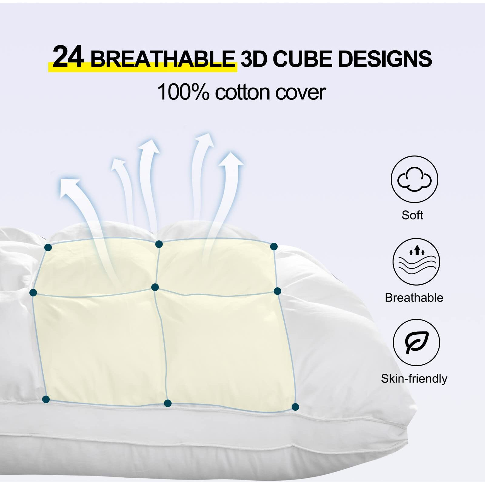 Your Moon Soft Pillows Queen Size For Sleeping  Support Bed Pillows  Fluffy Down Alternative Pillow  Luxury Hotel Gel Pillows For Side Sleeping (White)
