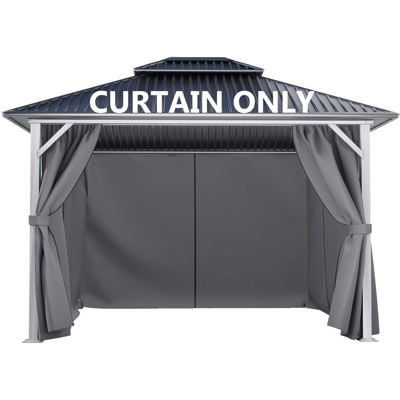 Cowvie Gazebo Curtain Replacement Universal 4-Panel Sidewalls 10' X 10'  Patio Gazebo Privacy Curtains With Double Zipper  Replacement For Patio  Outdoor Canopy  Garden And Backyard (Curtain Only)
