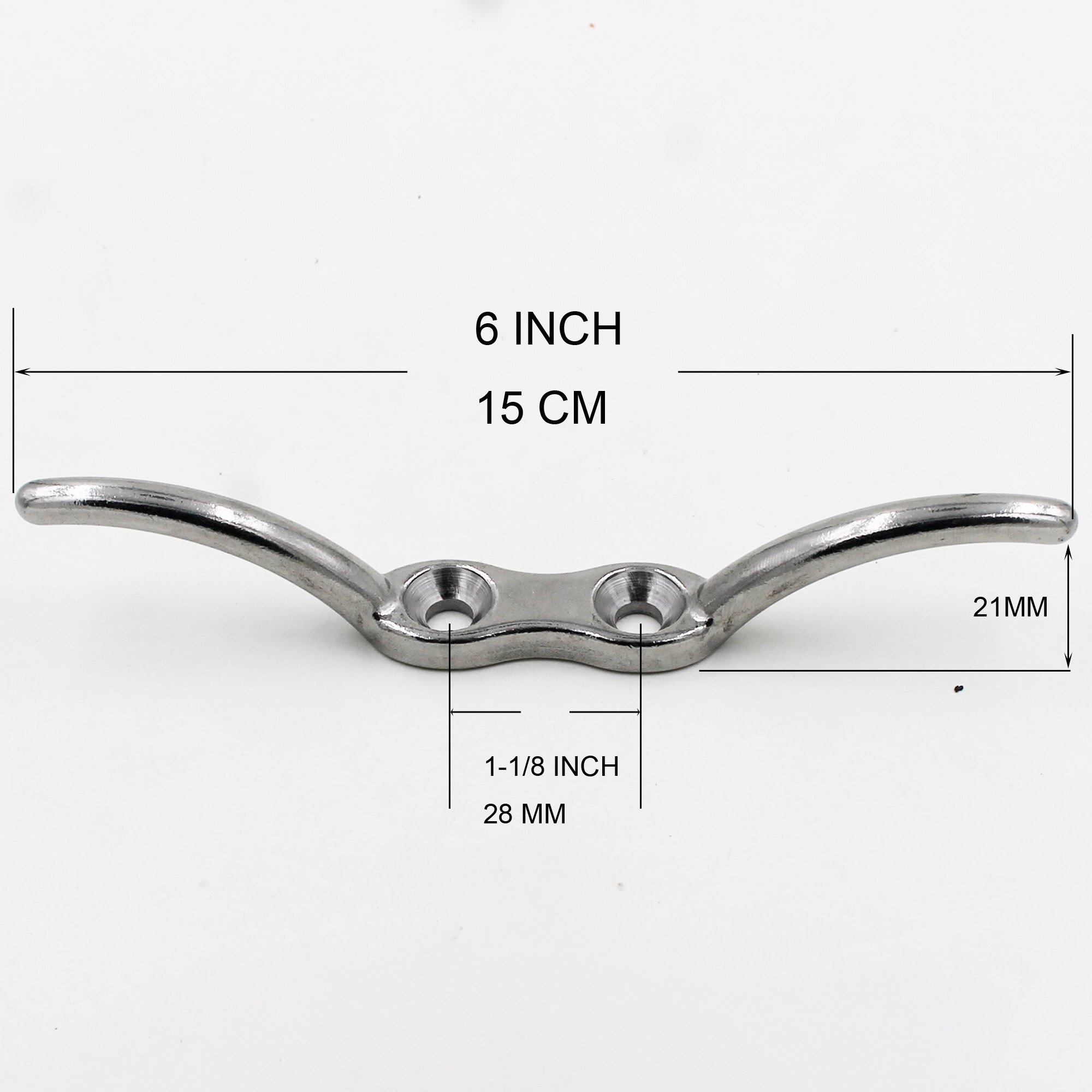 Yyst Stainless Steel 316 Flag Pole Cleat 6 Inch Cleat W/Hardware - No Flag No Rope