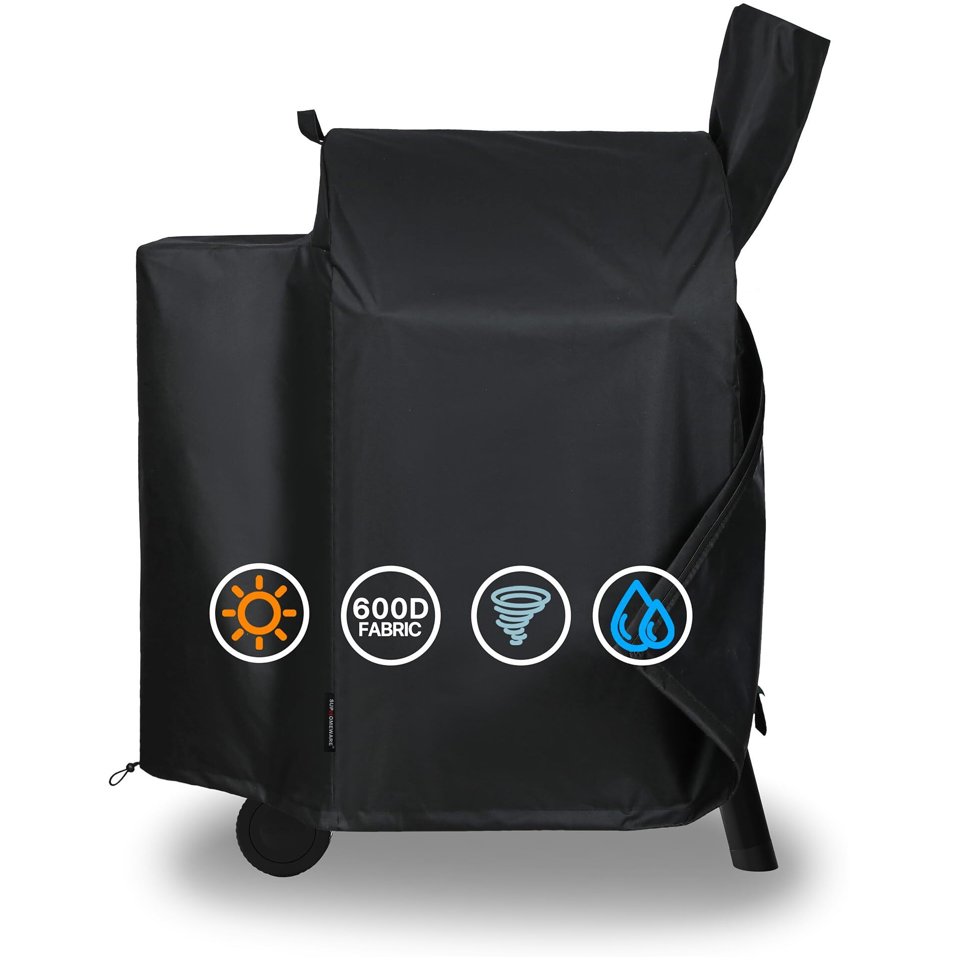 Suphomeware Girll Cover For Traeger Pro 22/575 Series Smokers  Full-Length Cover For Z Grill 550B  Heavy Duty Black Covers With Speacial Zipper Design.