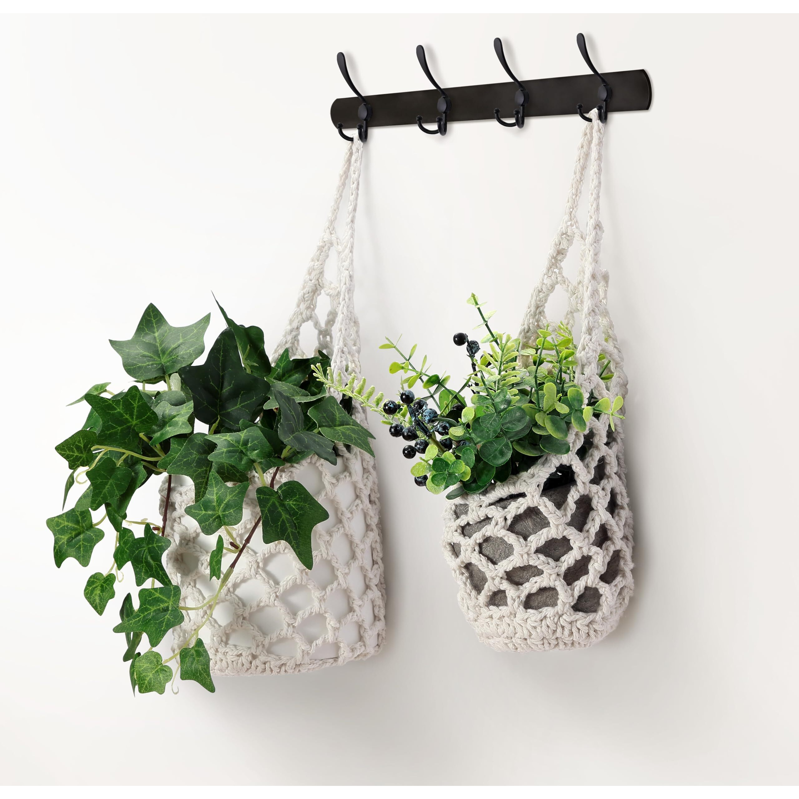Shineloha 3 Pack Hanging Planter For 4 Inch Pot  Wall Planters For Indoor Plants | Macrame Plant Hanger  Wall Hanging Decor Pocket Planter | No Plant/Pot Included (3Pk)