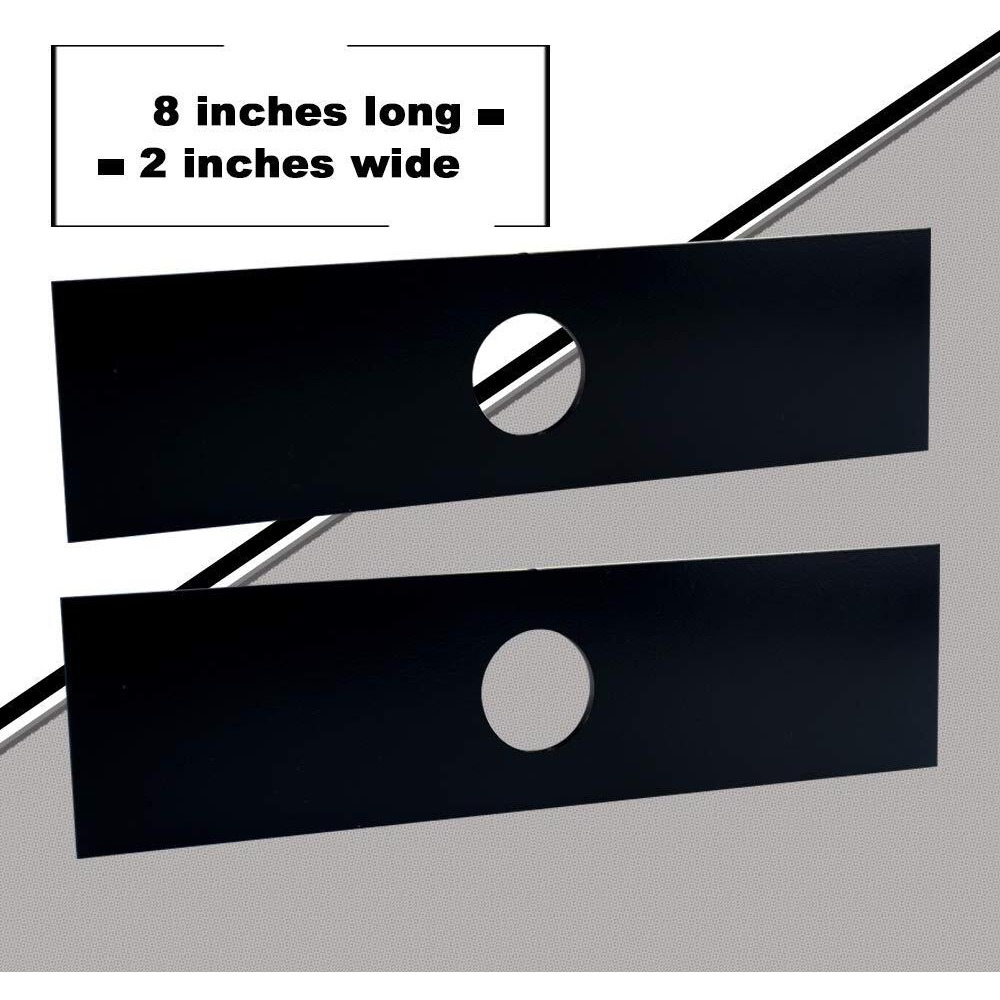 2 Pack (8"" X 2""  1"" Center Hole) Aeb0800 Multi-Head System Replacement Edger Blade Compatible With Ego 56V Edger Models Ea0800 Me0801 Me0800 - With Edger Cotter Pin - Black