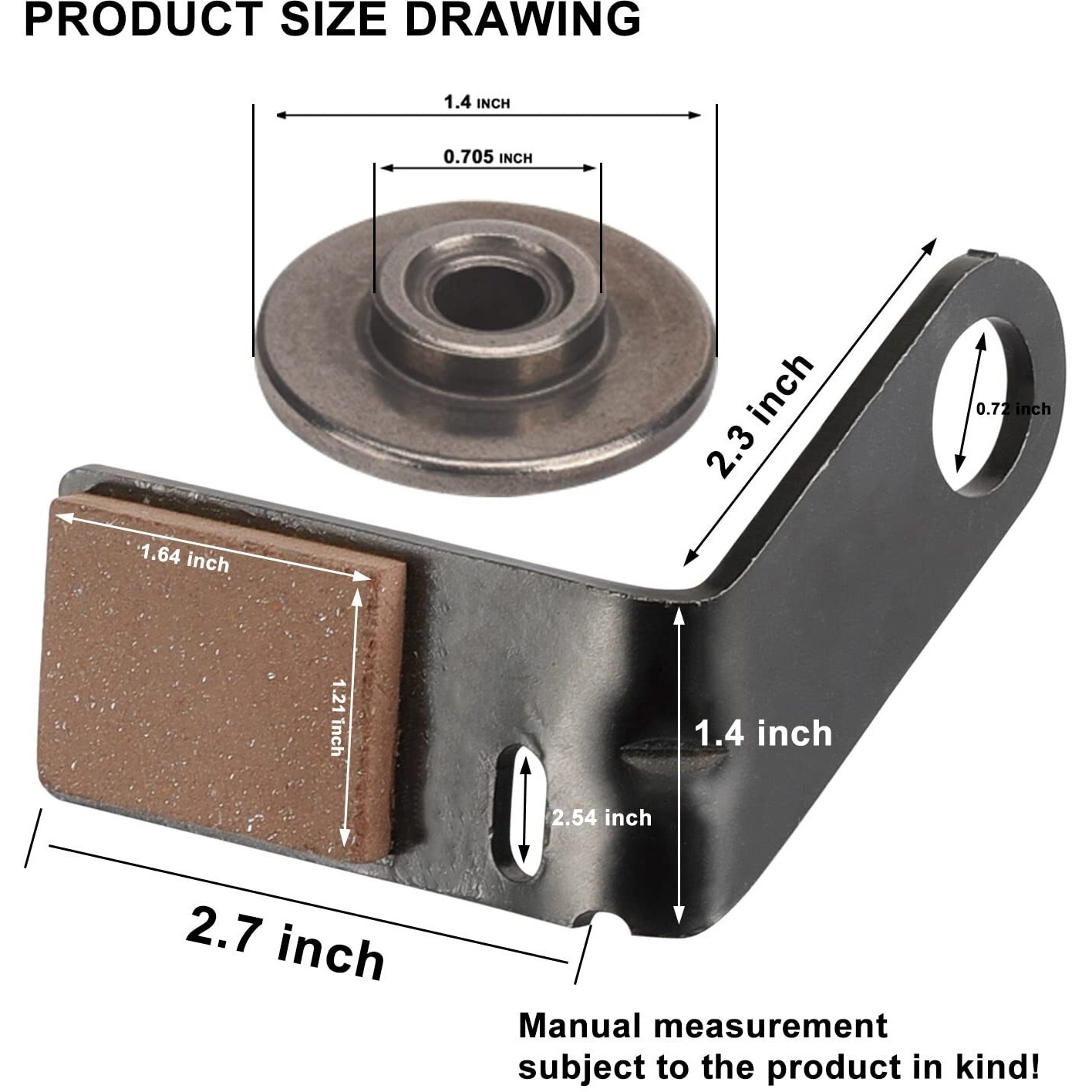 2 Set Brake Pad Kit Gy21943B Gx20494 Gx20515 Gx23240 For J-Ohn Deere 42"" L  D  X Series 100 105 115 100 110 120 125 130 Tractors & Lawn Mower - With Retainer & Torsion Spring