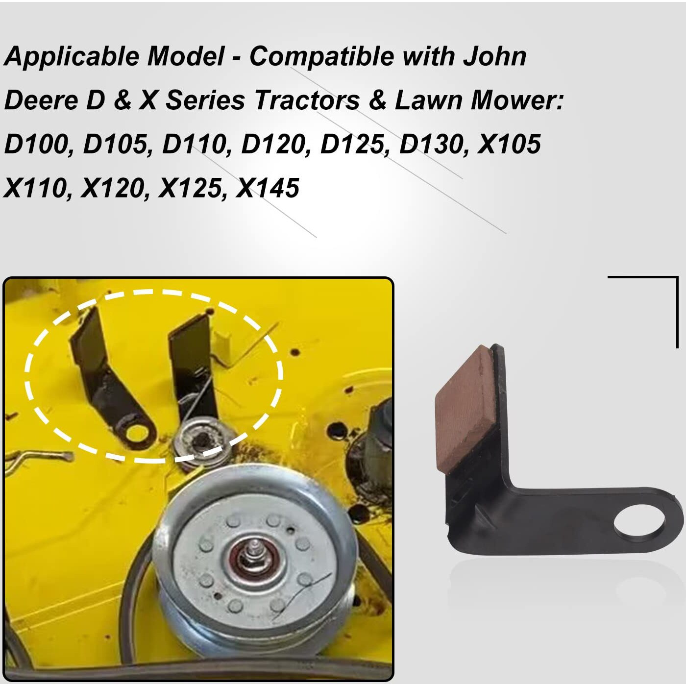 2 Set Brake Pad Kit Gy21943B Gx20494 Gx20515 Gx23240 For J-Ohn Deere 42"" L  D  X Series 100 105 115 100 110 120 125 130 Tractors & Lawn Mower - With Retainer & Torsion Spring