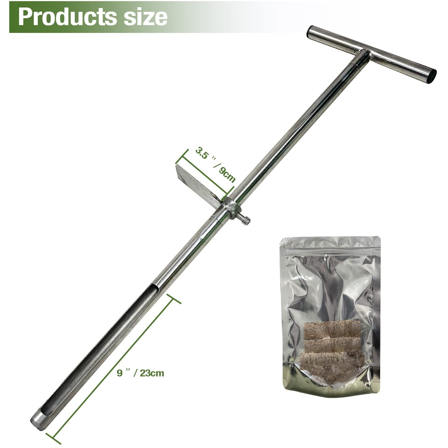 36"" Soil Probe  Stainless Steel Soil Sampler Probe With Foot Pedal And Reusable Sample Bags  Soil Test Kits For Lawn Plant Garden Farm Soil Sampling