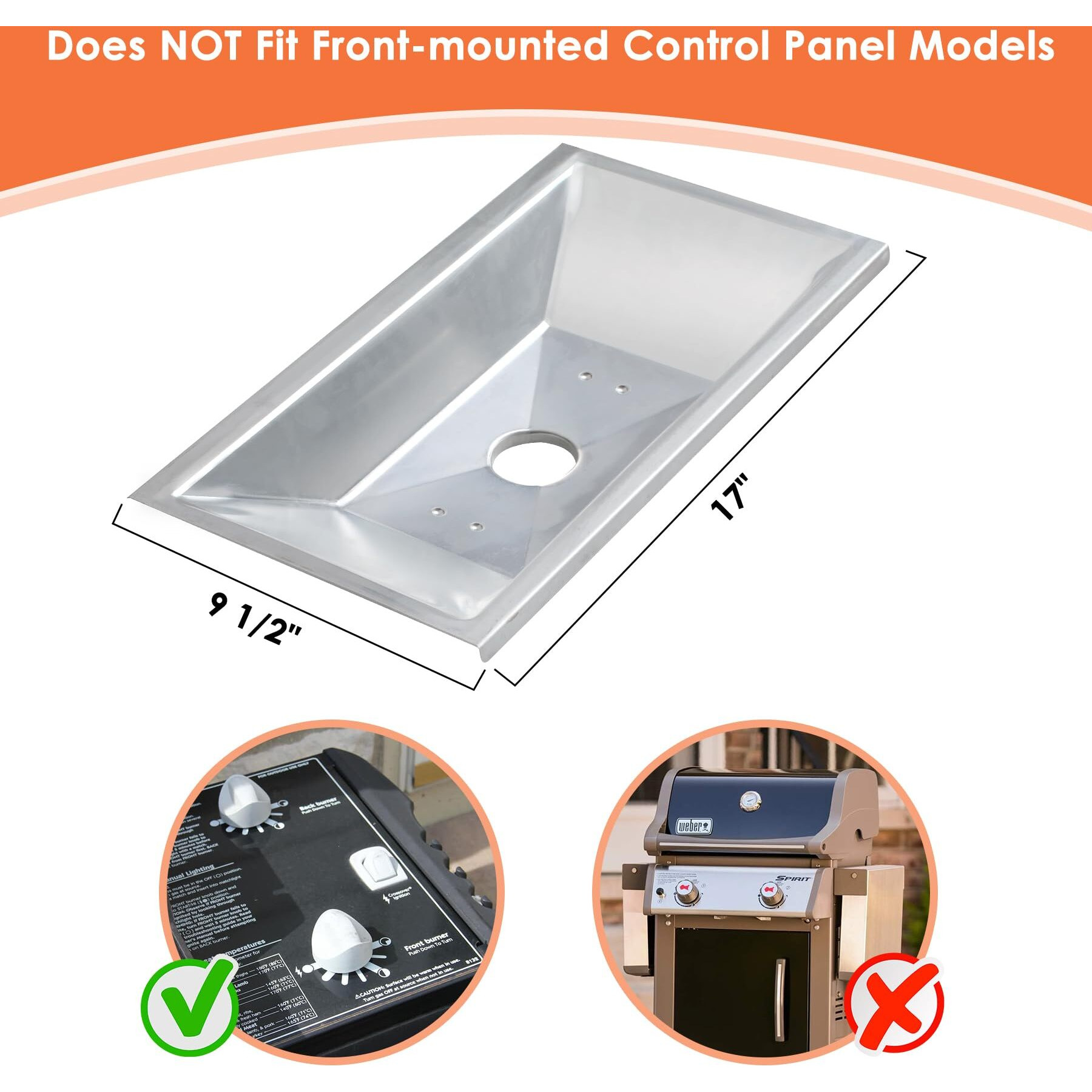Bmmxbi 99251 Grease Tray For Weber Genesis Silver A  Drip Pan Tray For Weber Spirit 200 Series  Spirit E-210 With Side-Mounted Control Knobs  Spirit 500 Grease Tray Parts For Weber 85897