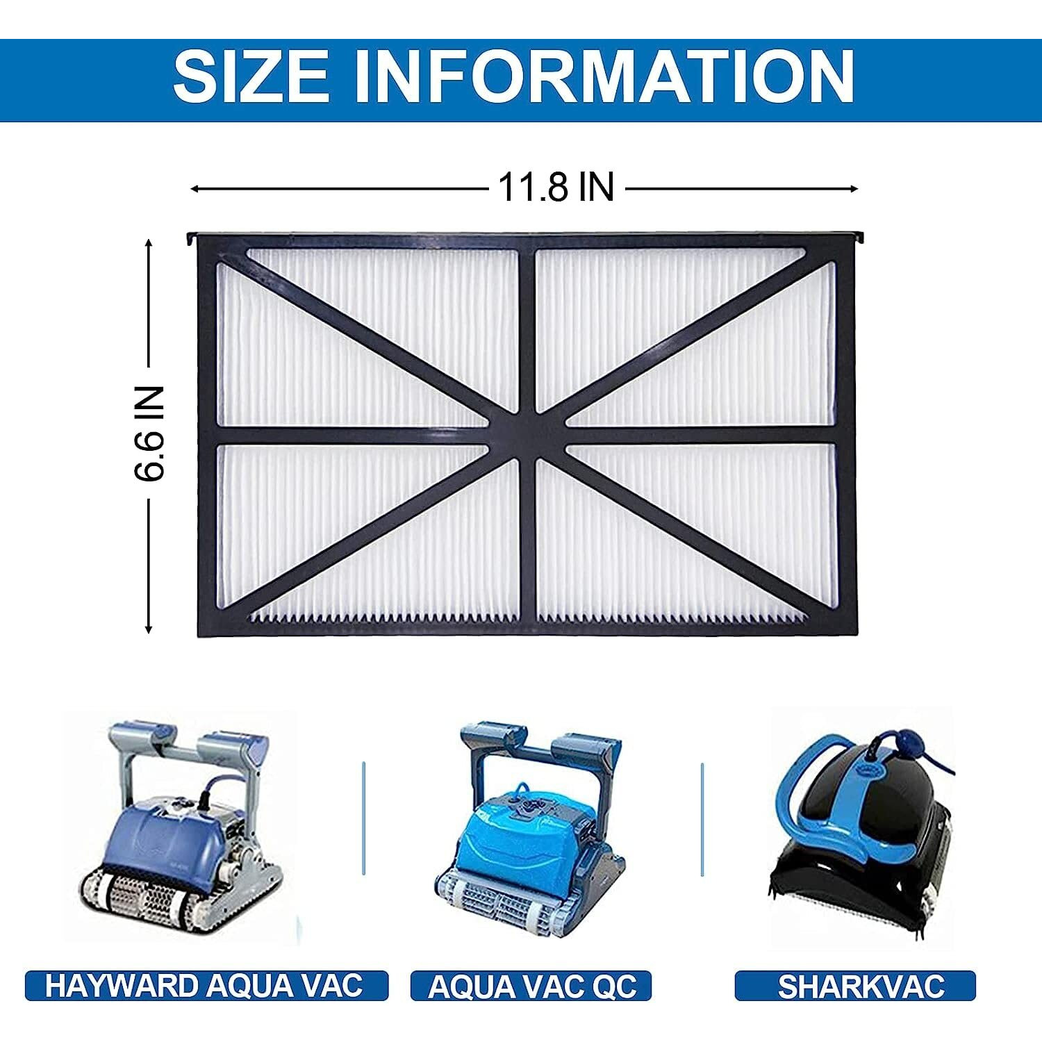 Replacement Robotic Pool Cleaner Filter Cartridges Ultra Fine Cartridge Filter Panels  For Hayward Robotic Aquavac  Tigershark And Sharkvac Pool Cleaners Maytronics Part Number Rcx70101Pak2 (2 Pack)