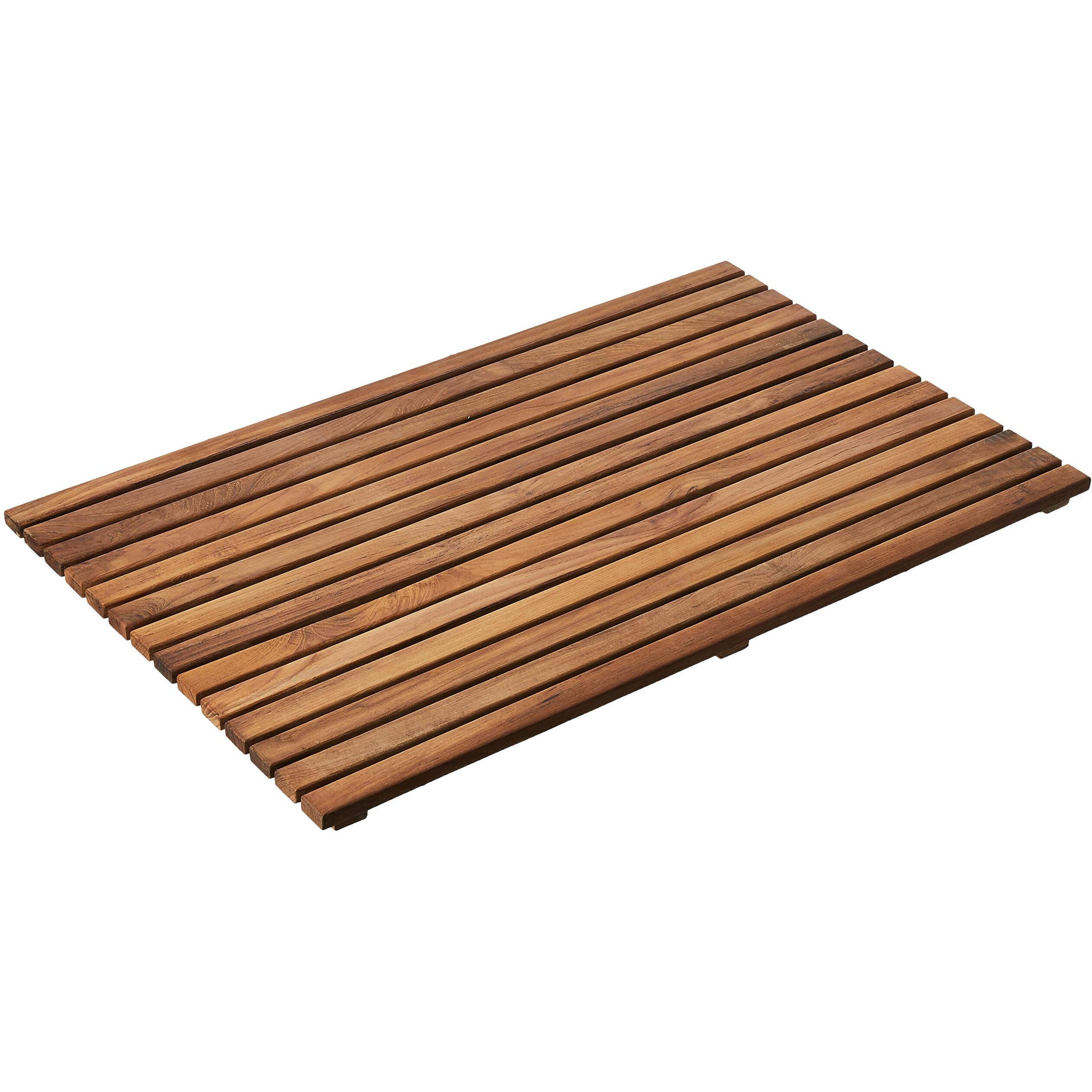 Bare Decor Zen Spa Shower Or Door Mat In Solid Teak Wood And Oiled Finish  31.5 By 19.5-Inch