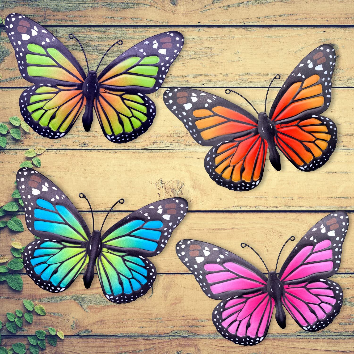 Eoorau Metal Butterfly Wall Art Outdoor Decor - 4 Pack 9.8In Butterflies Wall Sculpture Hanging Decor For Outdoor And Indoor  Balcony Yard Patio Fence Garden Decorations