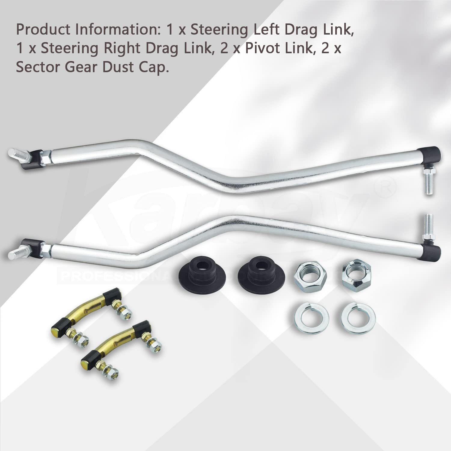 Karbay Adjustable Lh/Rh Steering Drag Link Set 436884 436885 & 436887 Compatible With Husqvarna Craftsman Poulan Pro Lawn Mower 532436884 532436885 532436887 583576601- Allow Wheel Alignment
