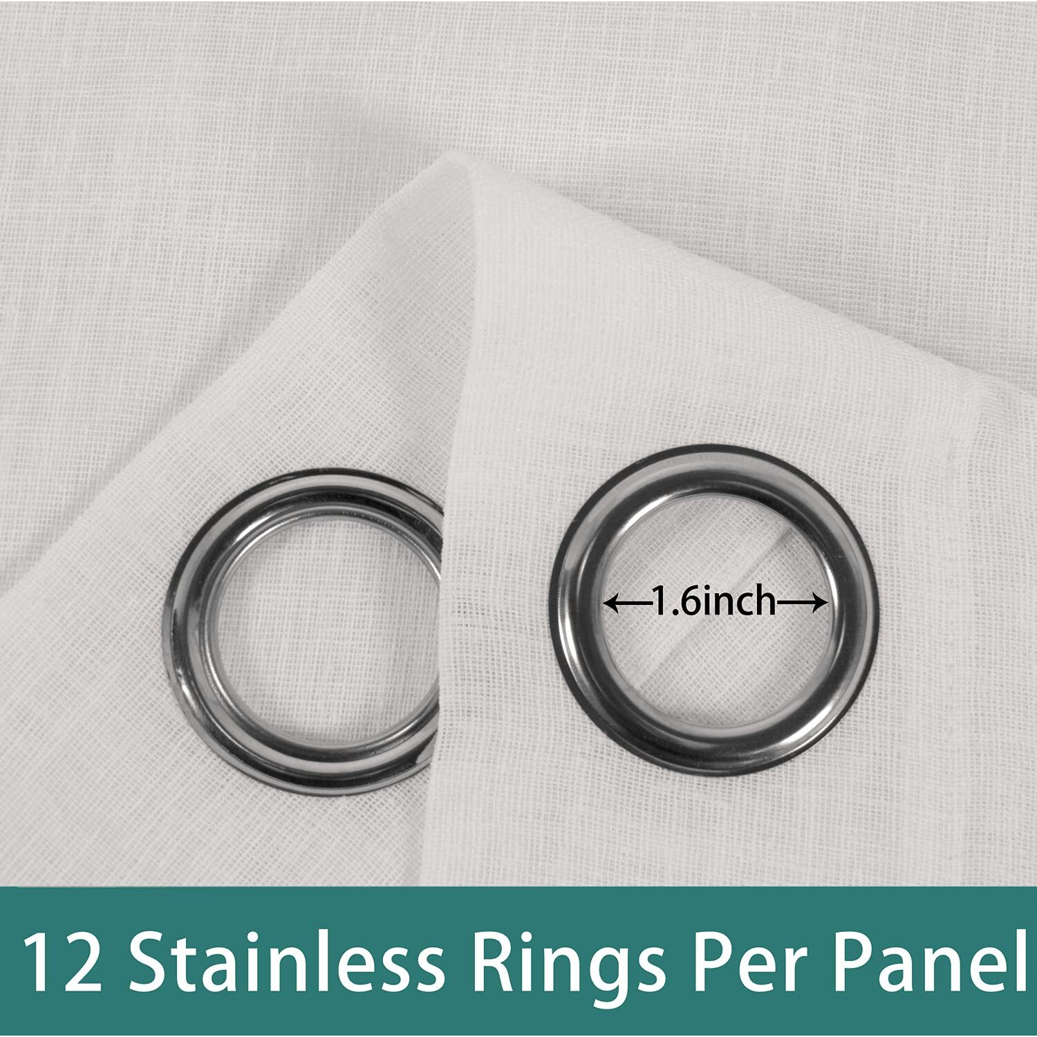 Lordtex Burlap Linen Look Outdoor Curtains For Patio - 2 Panels Waterproof Sheer Curtains For Pergola  Porch  Cabana And Gazebo Grommet Indoor/Outdoor Voile Sheer Drapes (100 X 95 Inch  Ivory)