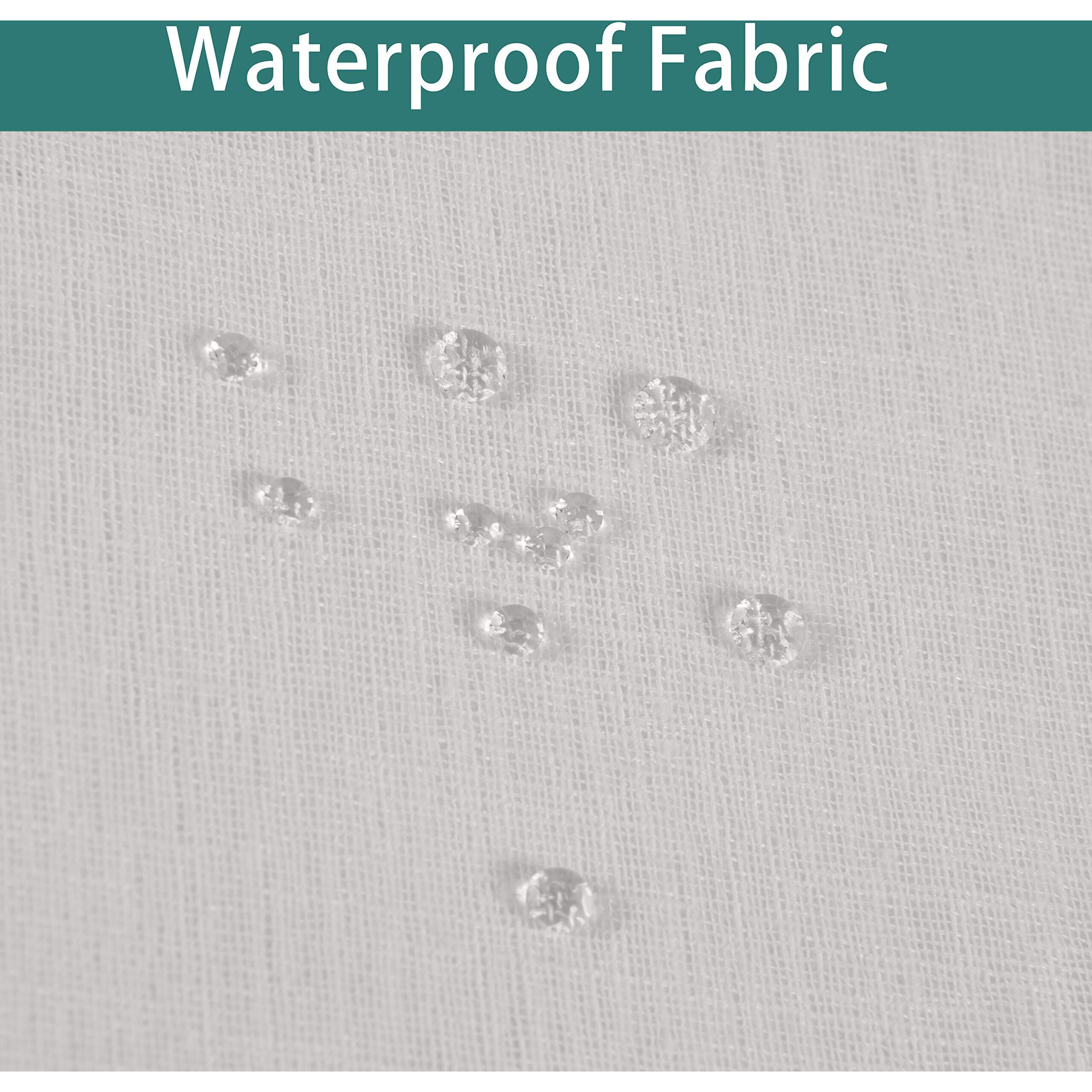 Lordtex Burlap Linen Look Outdoor Curtains For Patio - 2 Panels Waterproof Sheer Curtains For Pergola  Porch  Cabana And Gazebo Grommet Indoor/Outdoor Voile Sheer Drapes (100 X 95 Inch  Ivory)