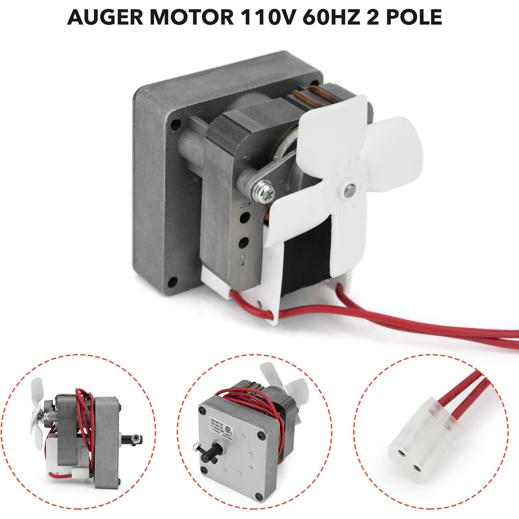 Stanbroil Auger Motor Replacement For Pit Boss/Traeger/Camp Chef Wood Pellet Grills  Ac120V 60Hz 2 Pole Universal Auger