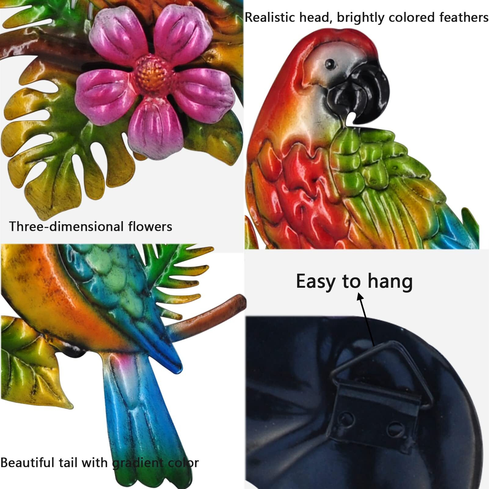 Tuokiuhn Metal Bird Wall Decor Toucan Macaw Decoration Bird Wall Art Tropical Wall Art Suitable For Outdoor Fence Patio Wall Decorations Set Of 3