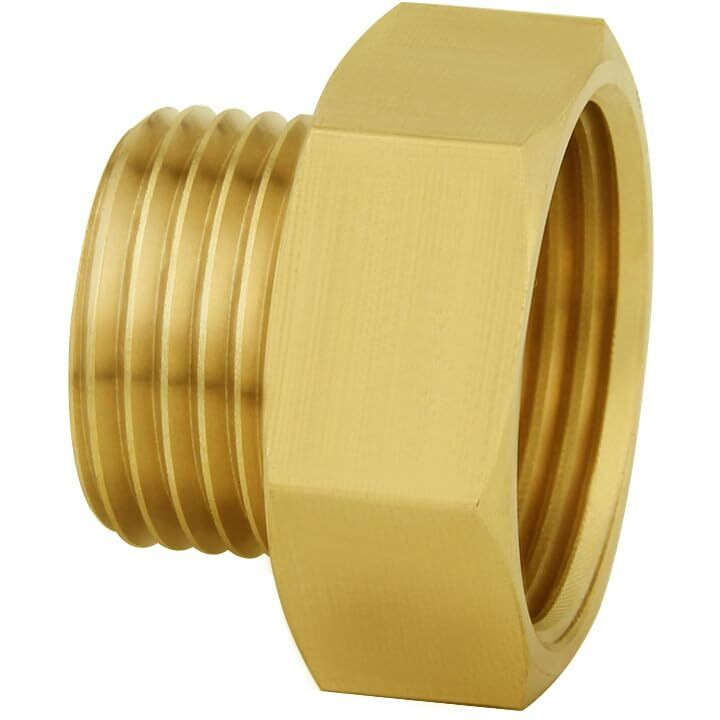 Joywayus 2Pcs 3/4"" Ght Male X 1"" Npt Female Brass Pipe Fittings Hex Nipple Adapter