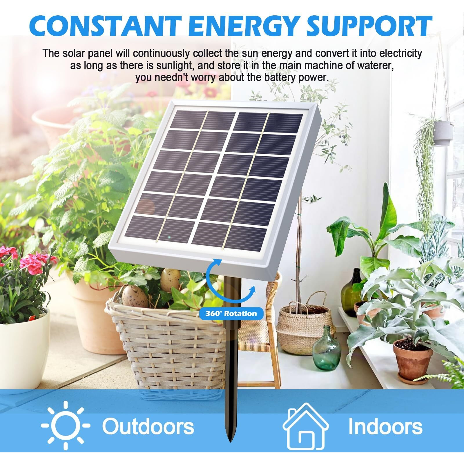 Solar Automatic Drip Irrigation System Houseplant Auto Self Watering Device Waterer For 15 Potted Plants Outdoor Indoor Garden Balcony Vacation While Away