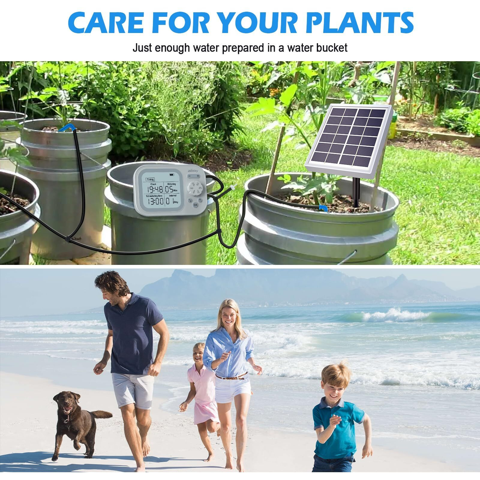 Solar Automatic Drip Irrigation System Houseplant Auto Self Watering Device Waterer For 15 Potted Plants Outdoor Indoor Garden Balcony Vacation While Away