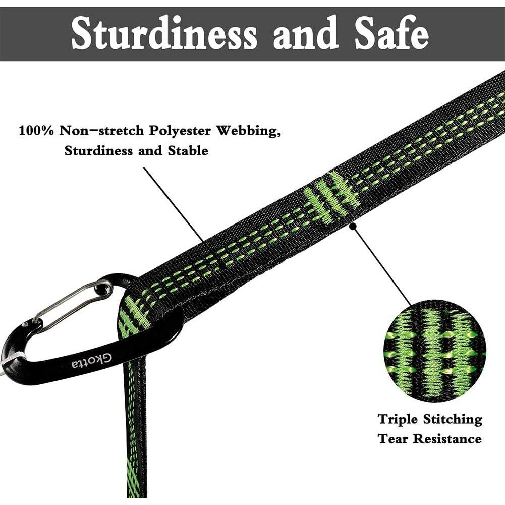 Budobeg Hammock Straps  Hammock Tree Straps Lightweight Set Of Two 10Ft Long 32 Adjustable Loops Total With 2 Carabiners Holds Up To 1000 Lbs Each Strap