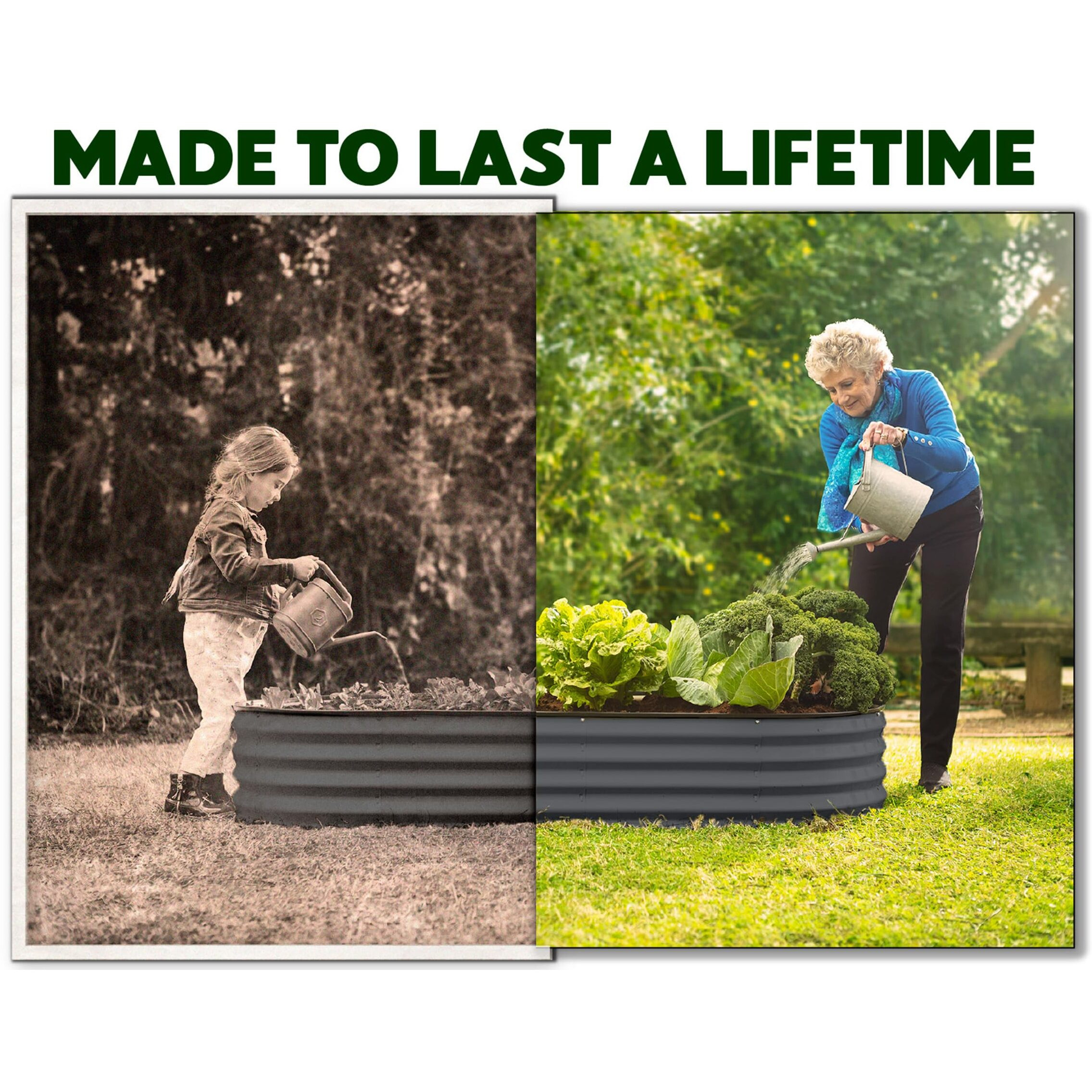 Galvanized Raised Garden Beds Outdoor // 421 Ft (2-Pack) Planter Raised Beds For Gardening  Vegetables  Flowers // Large Metal Garden Box (Gray) // Patent Pending Tool-Free Assembly