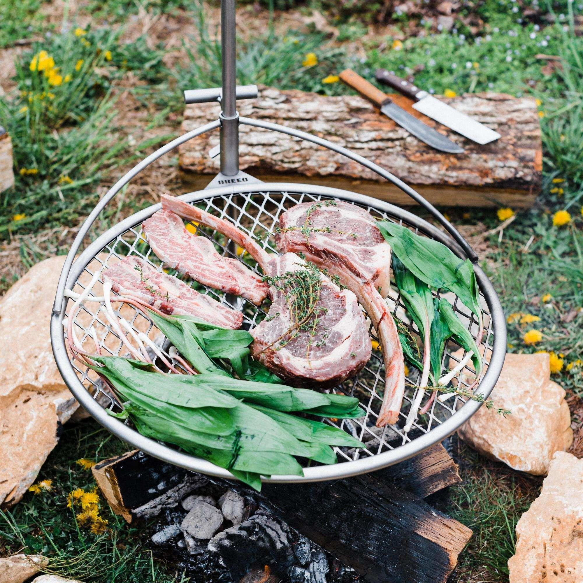 Outpost Grill 24 | Standalone Campfire Grate | Breeo X Series Accessory | Stainless Steel | Durable | Carrying Bag | Camping Cooking Rack | Usa Made